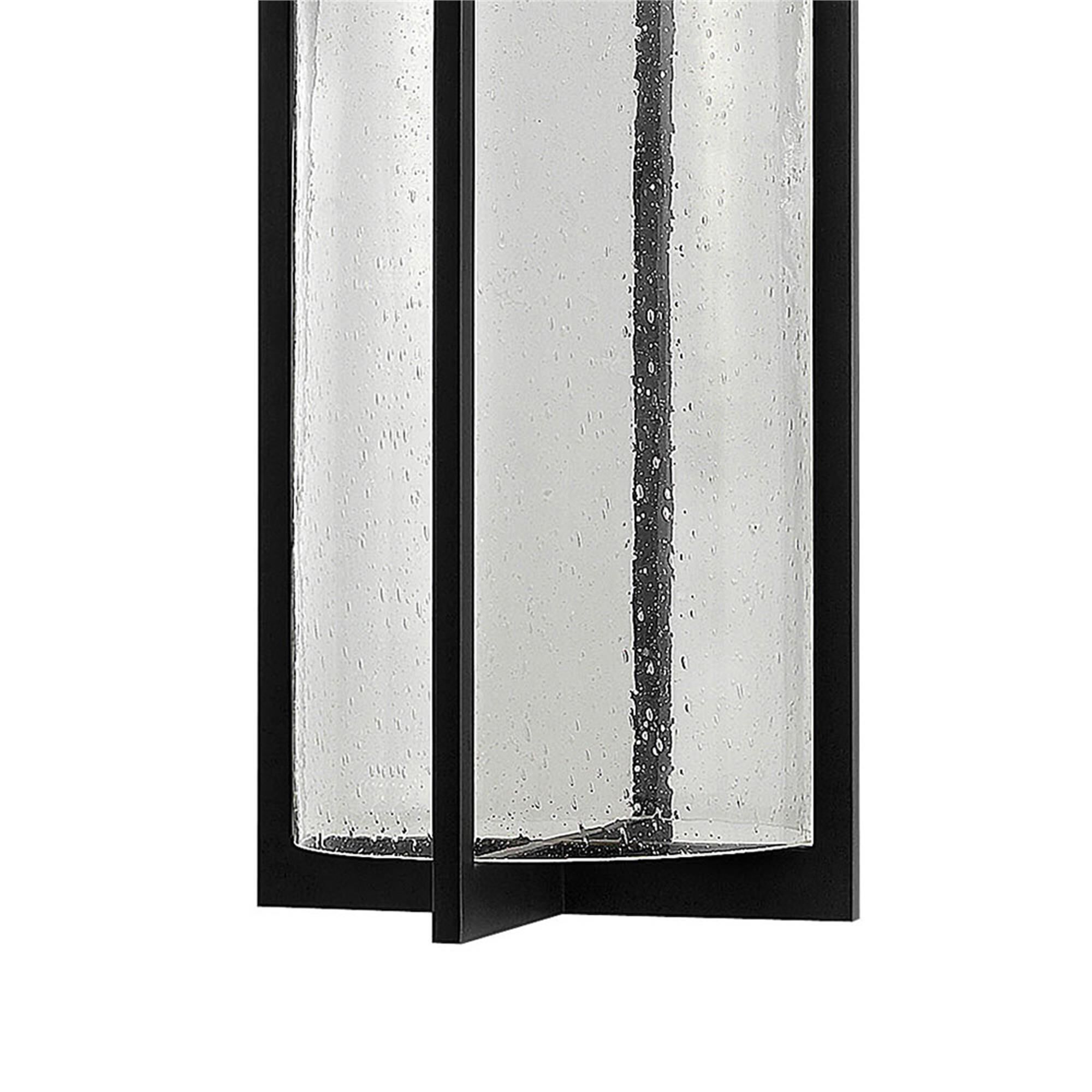 Shown in Black finish and Clear Seedy glass
