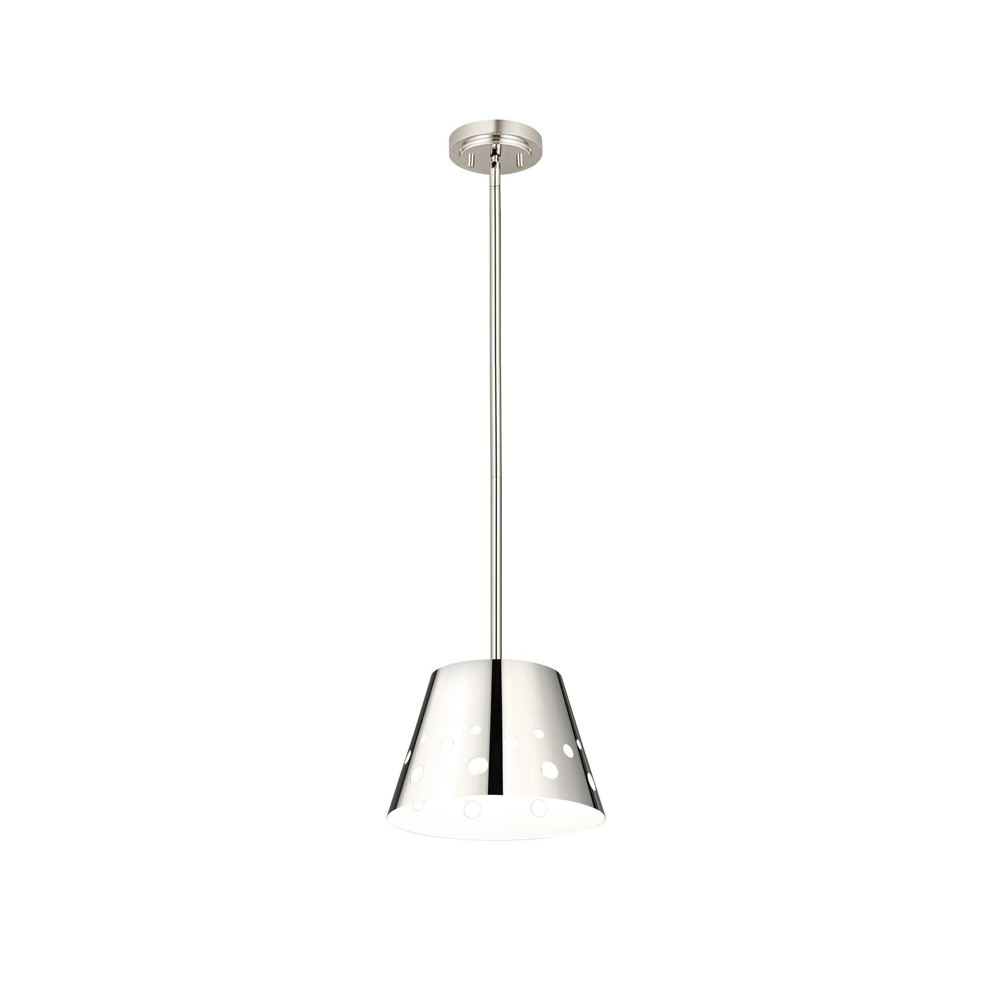 Shown in Polished Nickel finish and Iron glass and Iron shade
