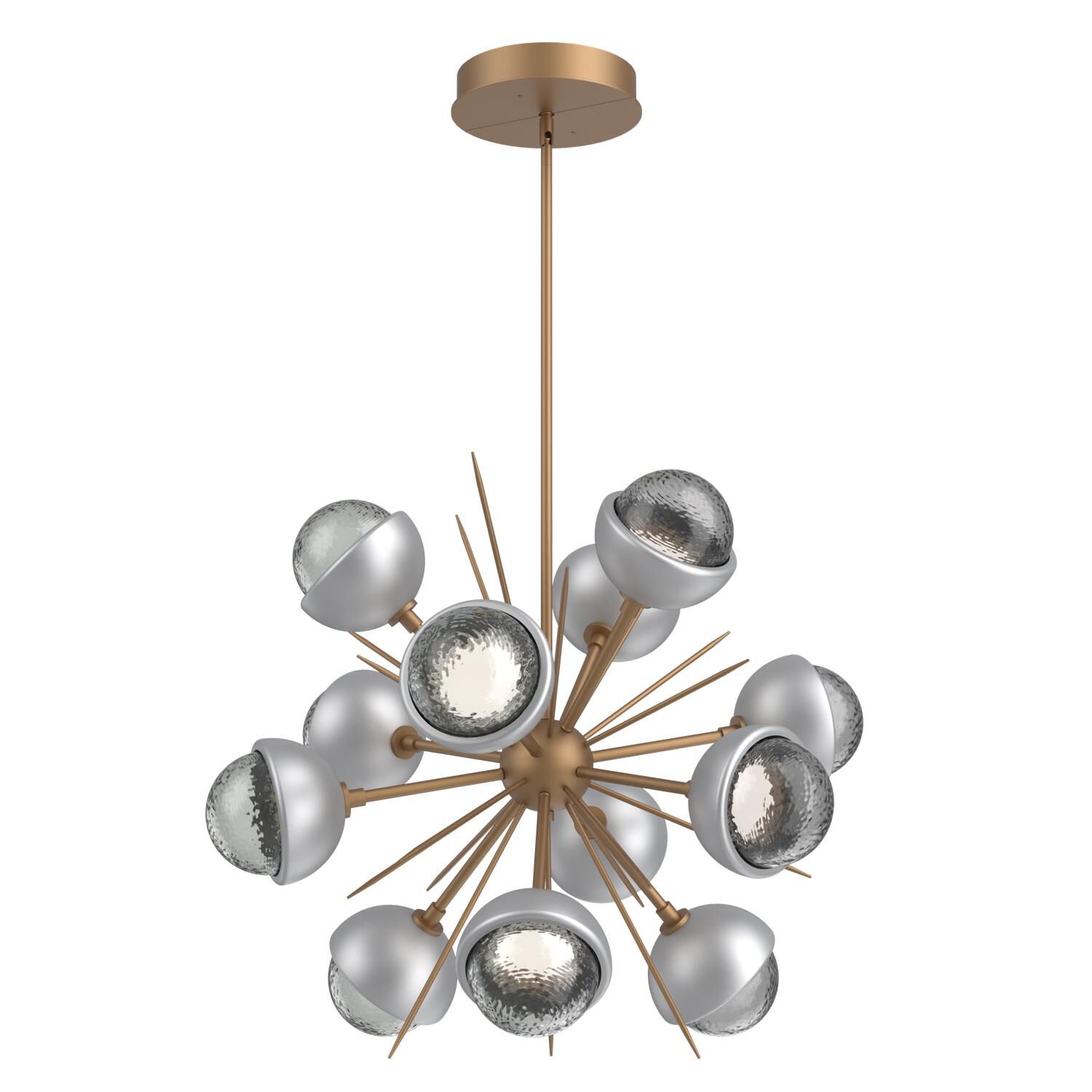 Shown in Novel Brass finish and Smoke glass and Classic Silver accent