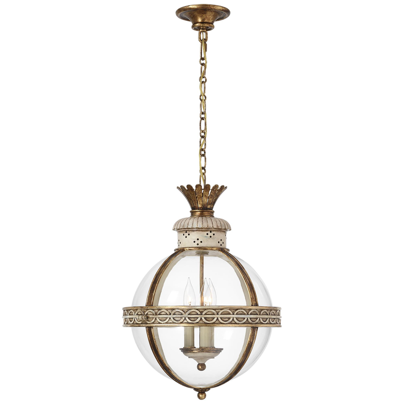 Chapman & Myers Crown Top Globe 15 Inch Large Pendant by Visual Comfort Signature Collection