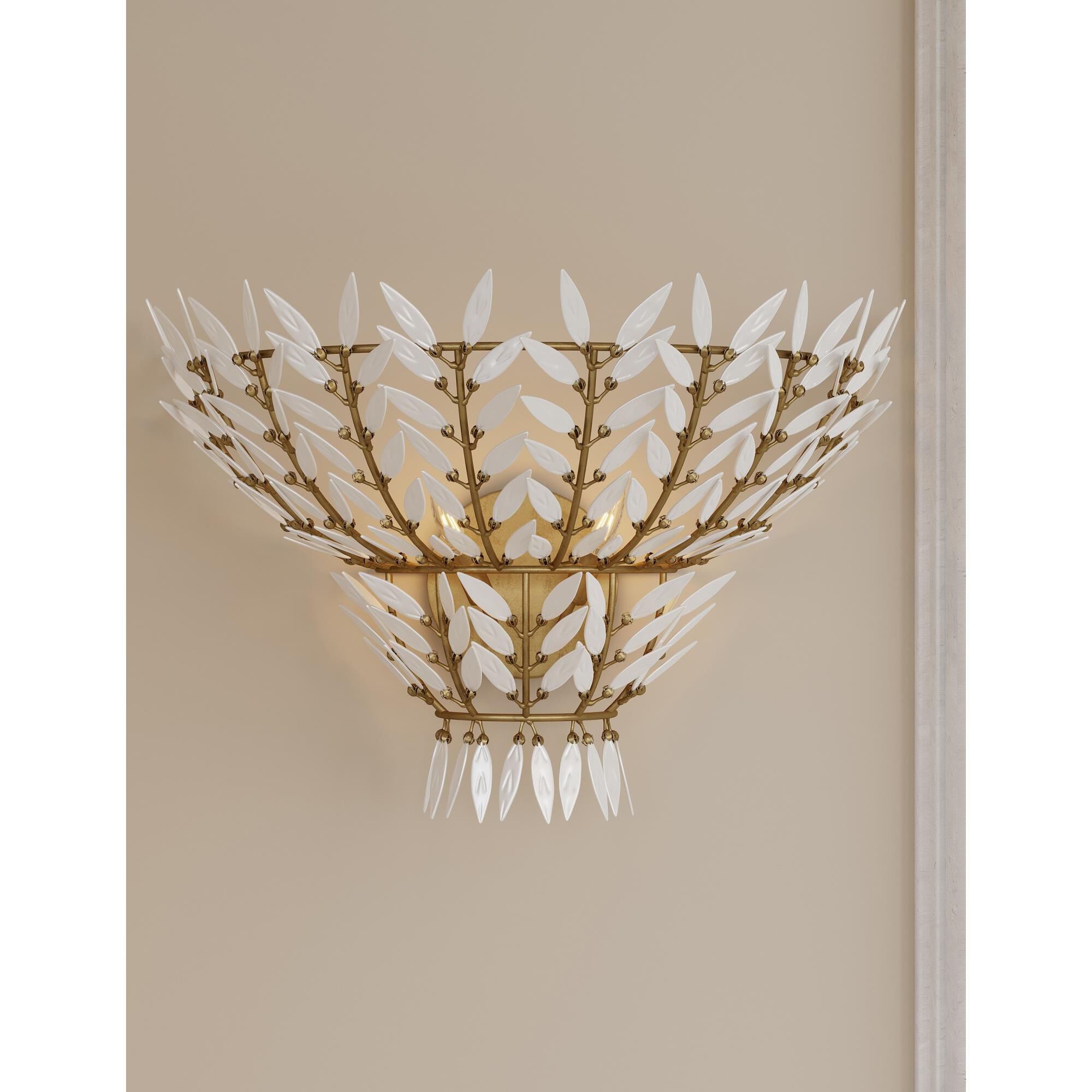 Shown in Brass and White finish