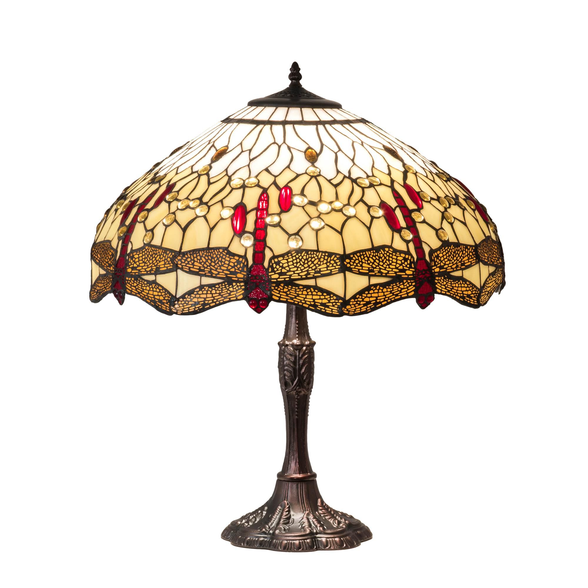 Tiffany Hanginghead Dragonfly 26 Inch Table Lamp by Meyda Lighting