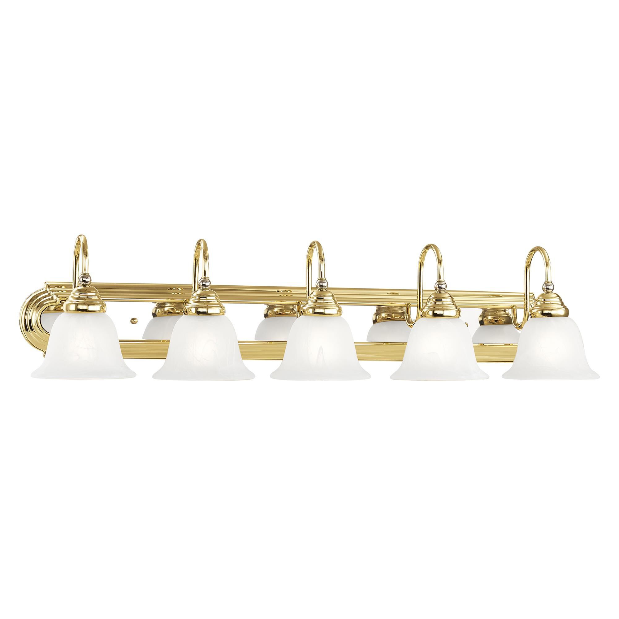 Shown in Polished Brass-Chrome finish and White Alabaster glass
