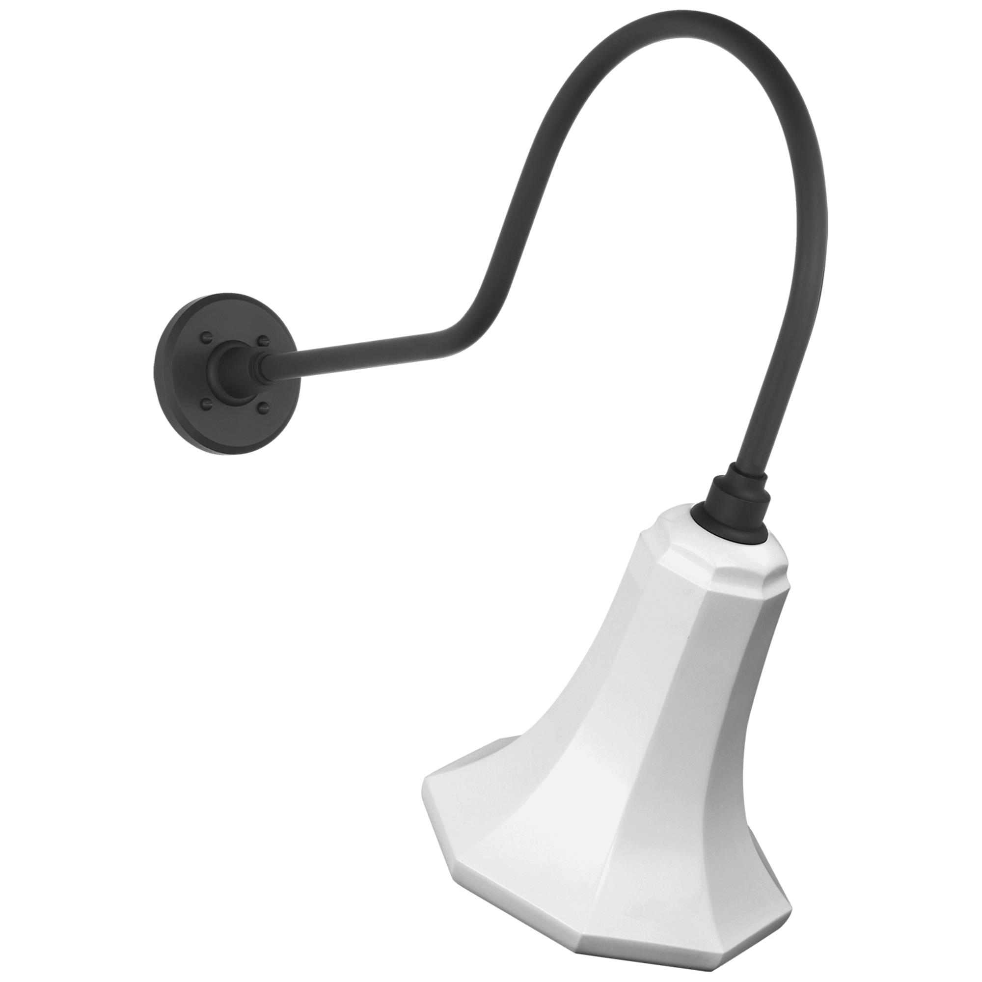 Shown in Matte Black finish and White shade