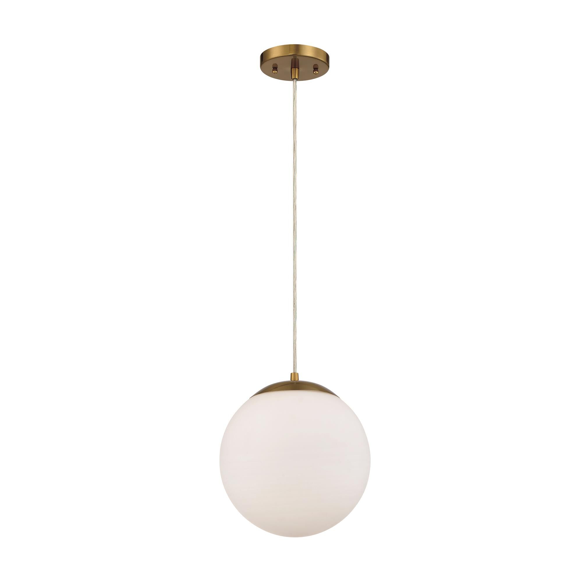 Shown in Satin Brass finish and Frostwhite glass