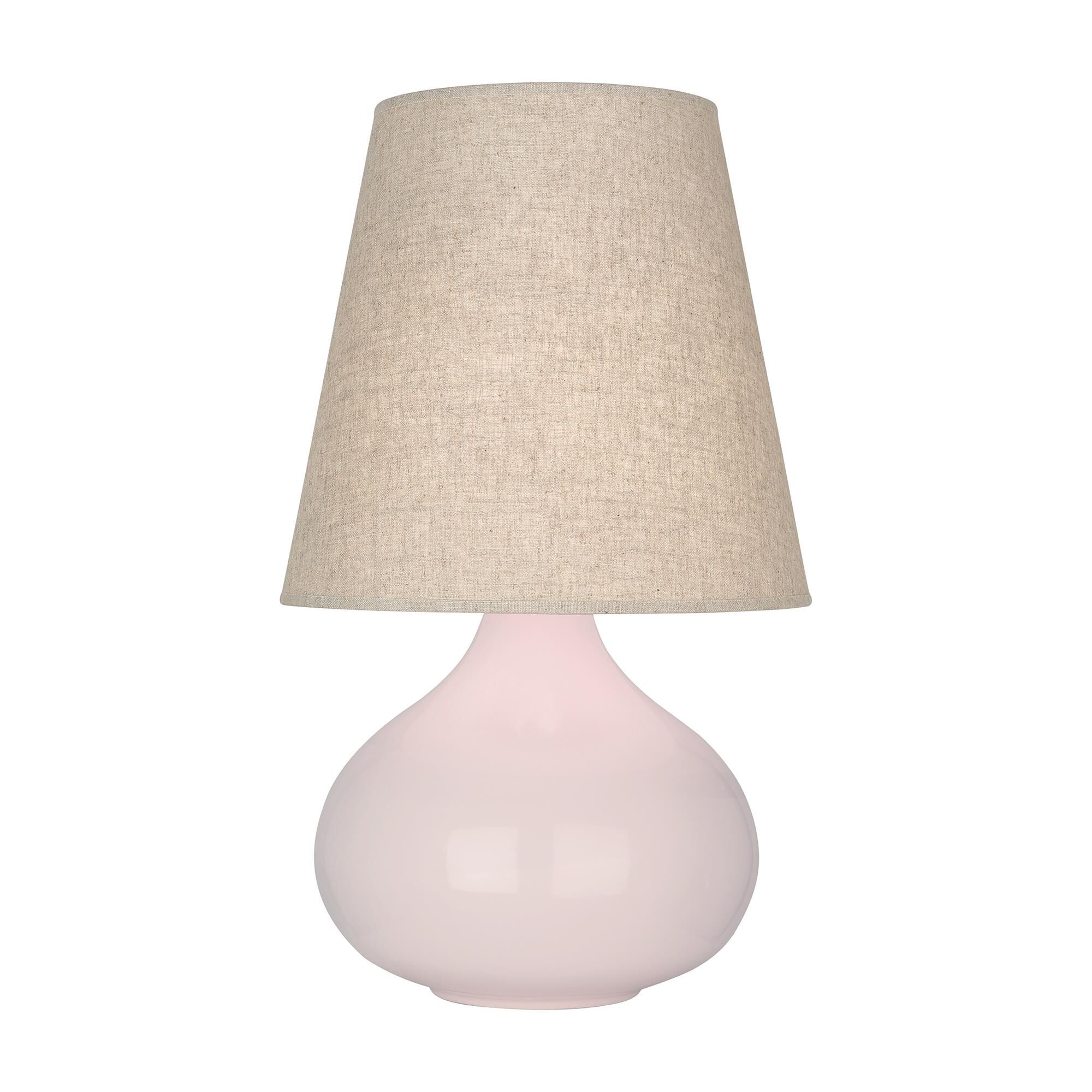 Shown in Rose Water Glazed finish and Buff Linen shade