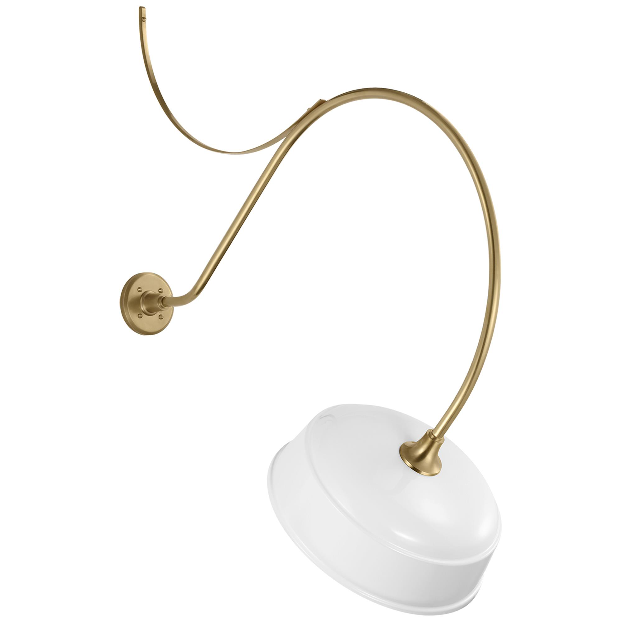 Shown in Hand-Rubbed Antique Brass finish and White Rockhouse shade