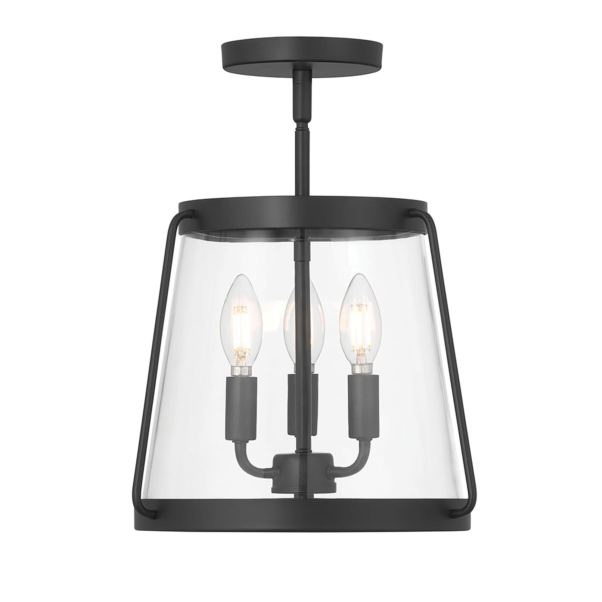 Shown in Matte Black finish and Clear glass