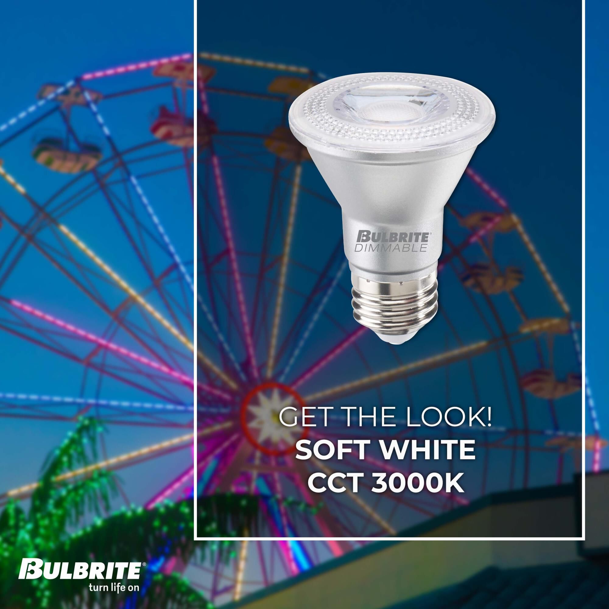 Dimmable 7 Watt 3000K PAR20 LED Light Bulb by Bulbrite