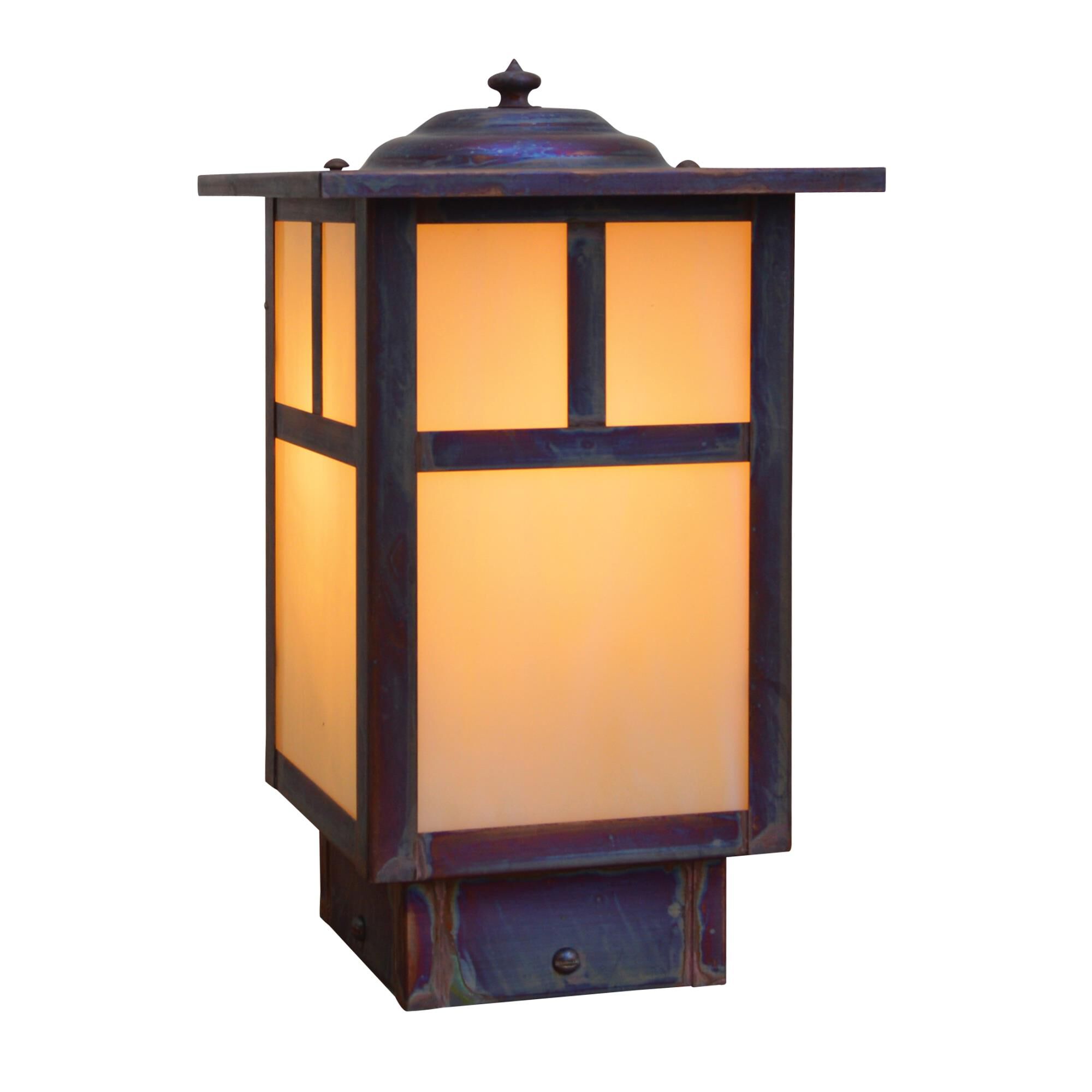 Shown in Raw Copper finish and Off White glass