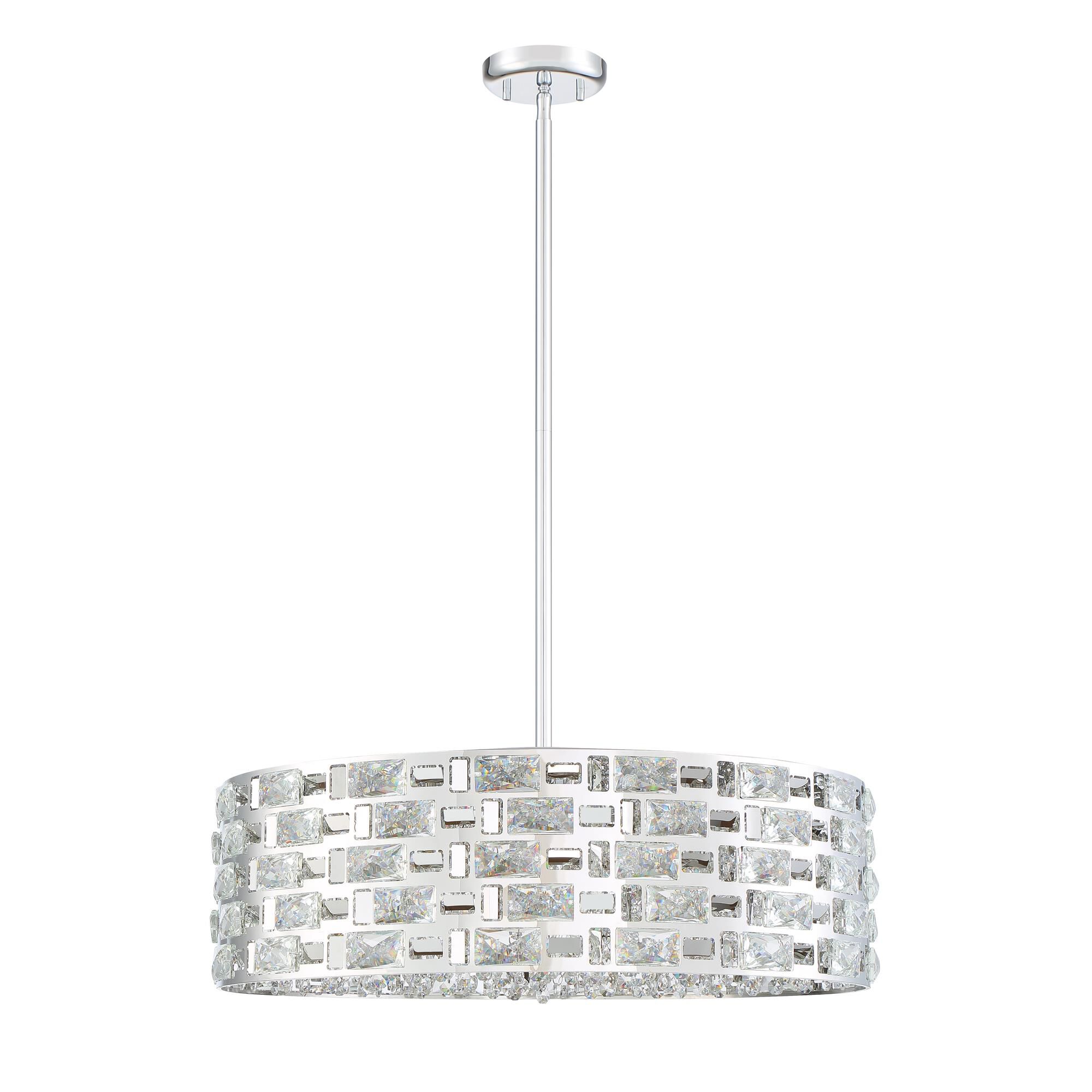 Shown in Chrome finish and Steel glass and Steel shade