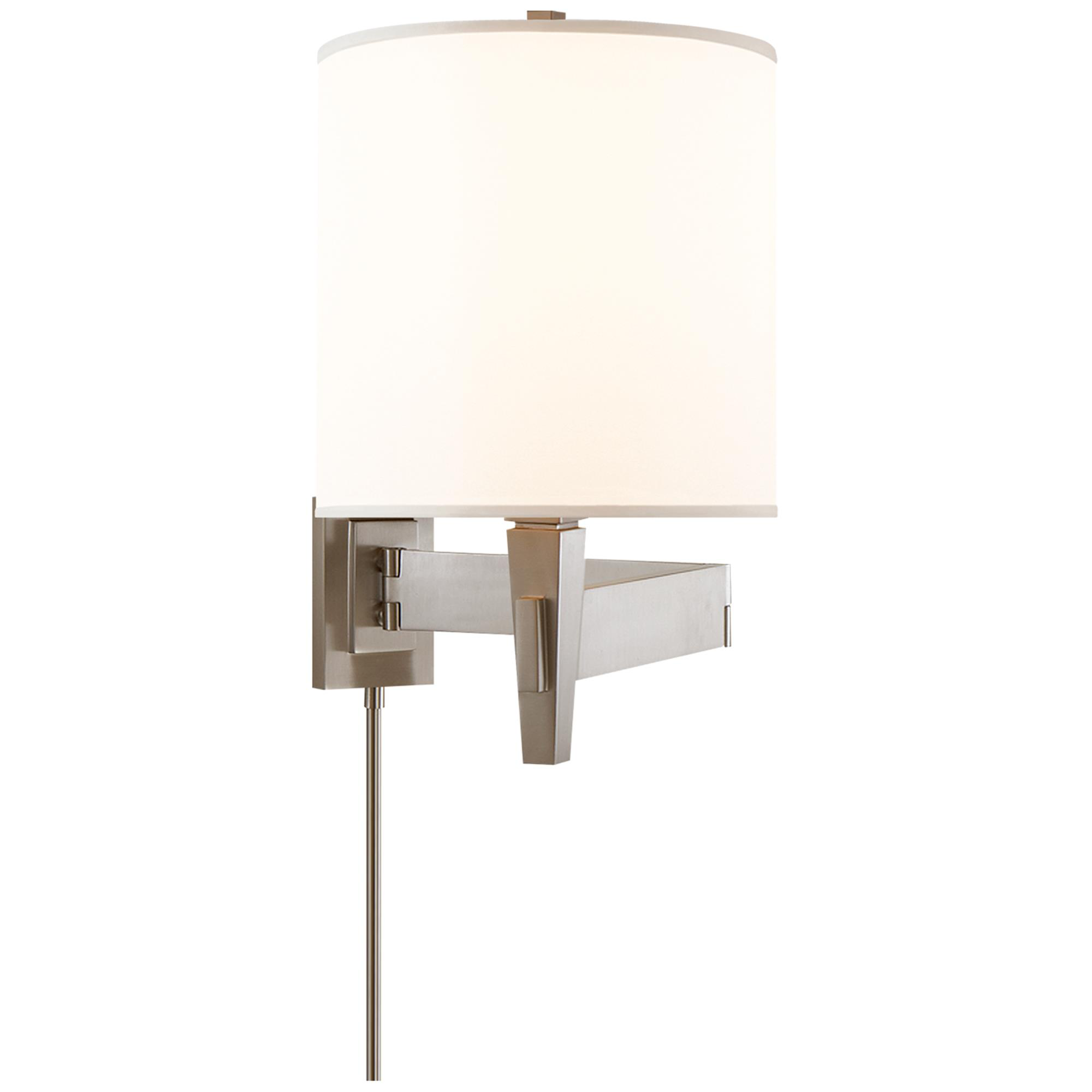 Shown in Brushed Chrome finish and Silk shade