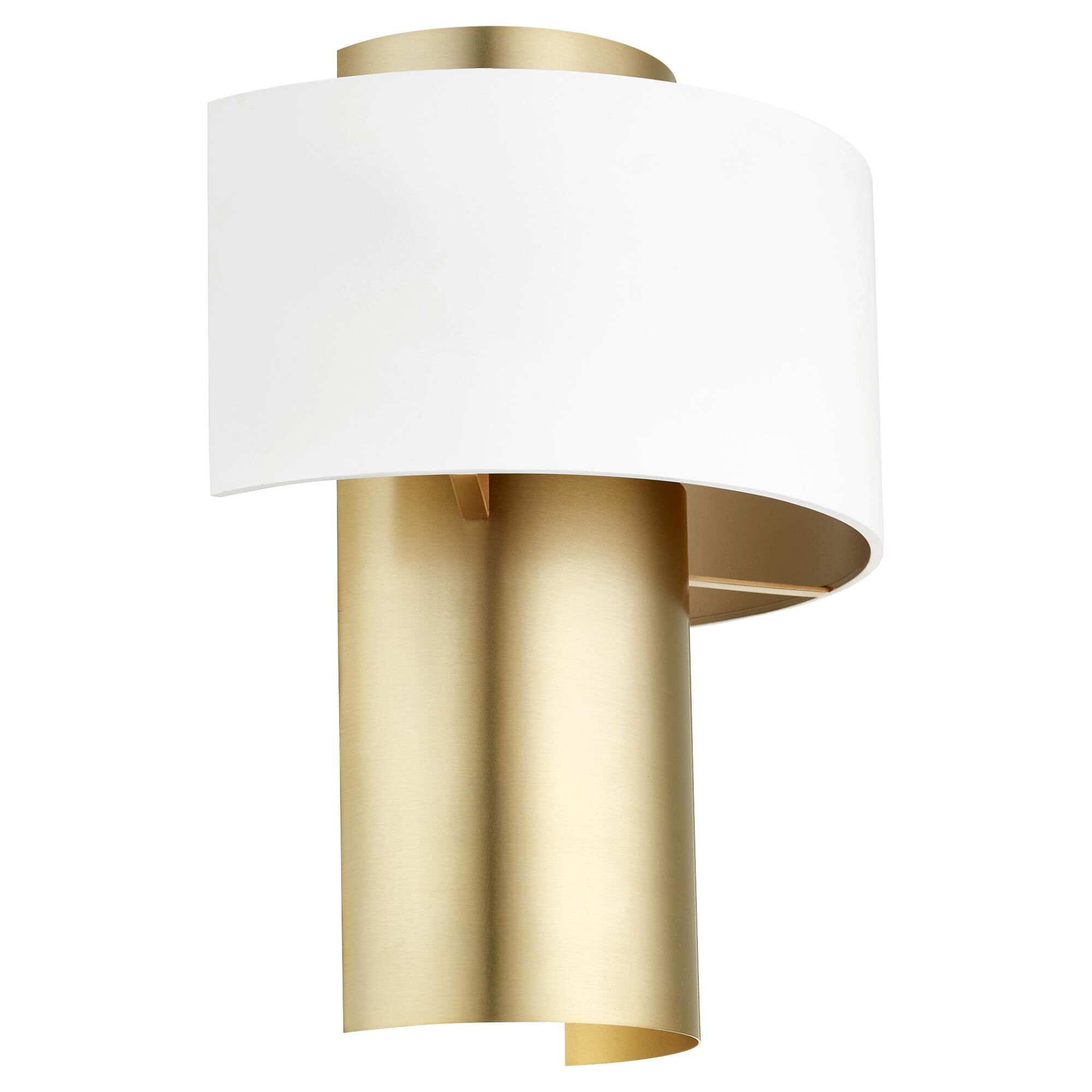 Shown in Studio White W/ Aged Brass finish