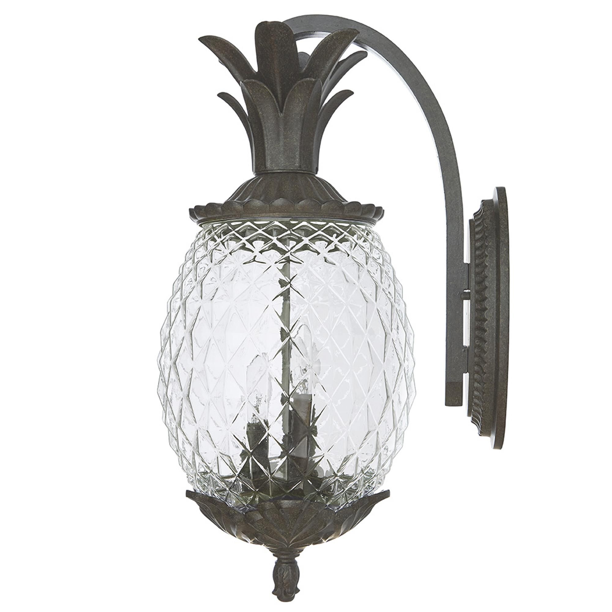 Shown in Black Coral finish and Clear Pineapple glass