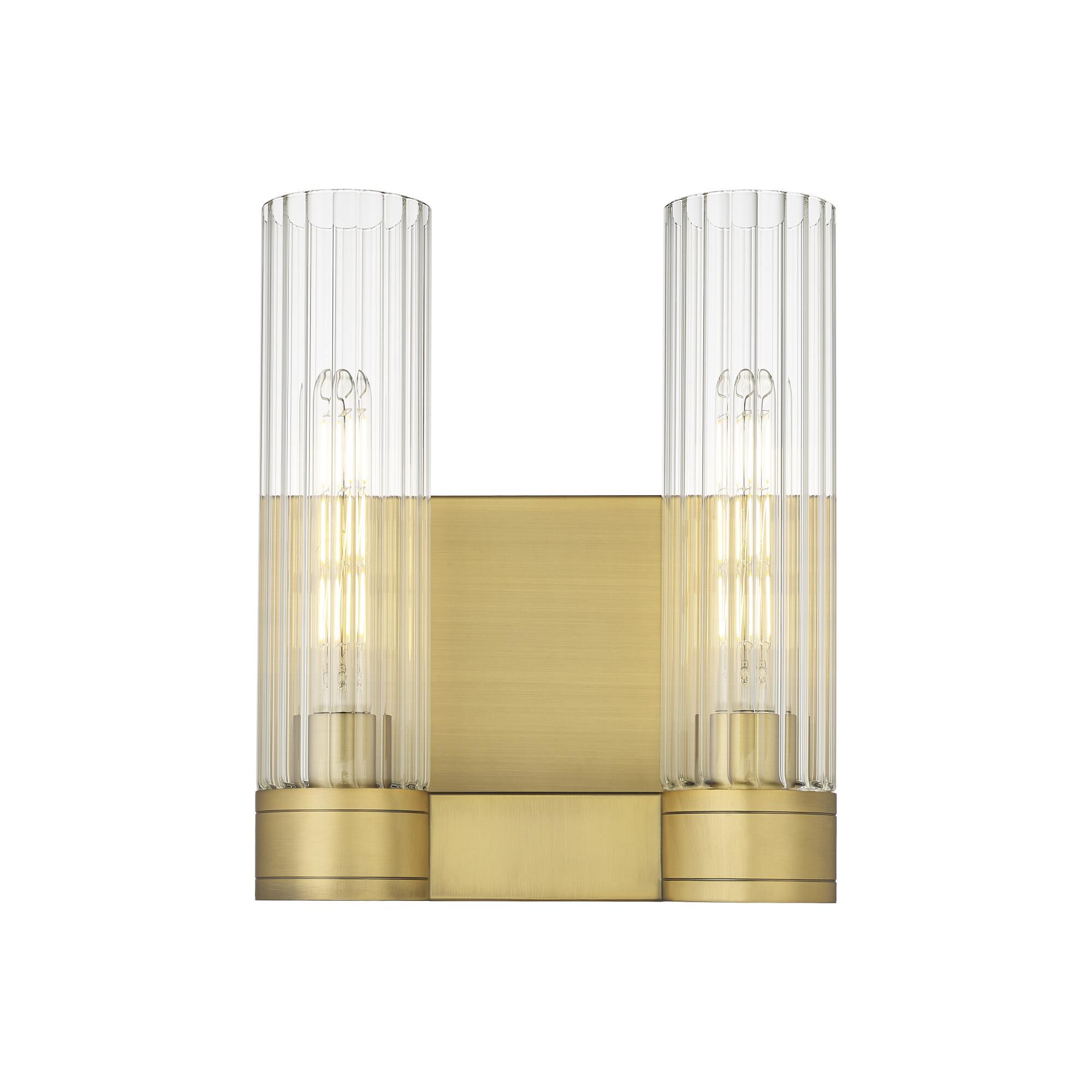 Shown in Brushed Brass finish and Clear glass and Clear Glass shade