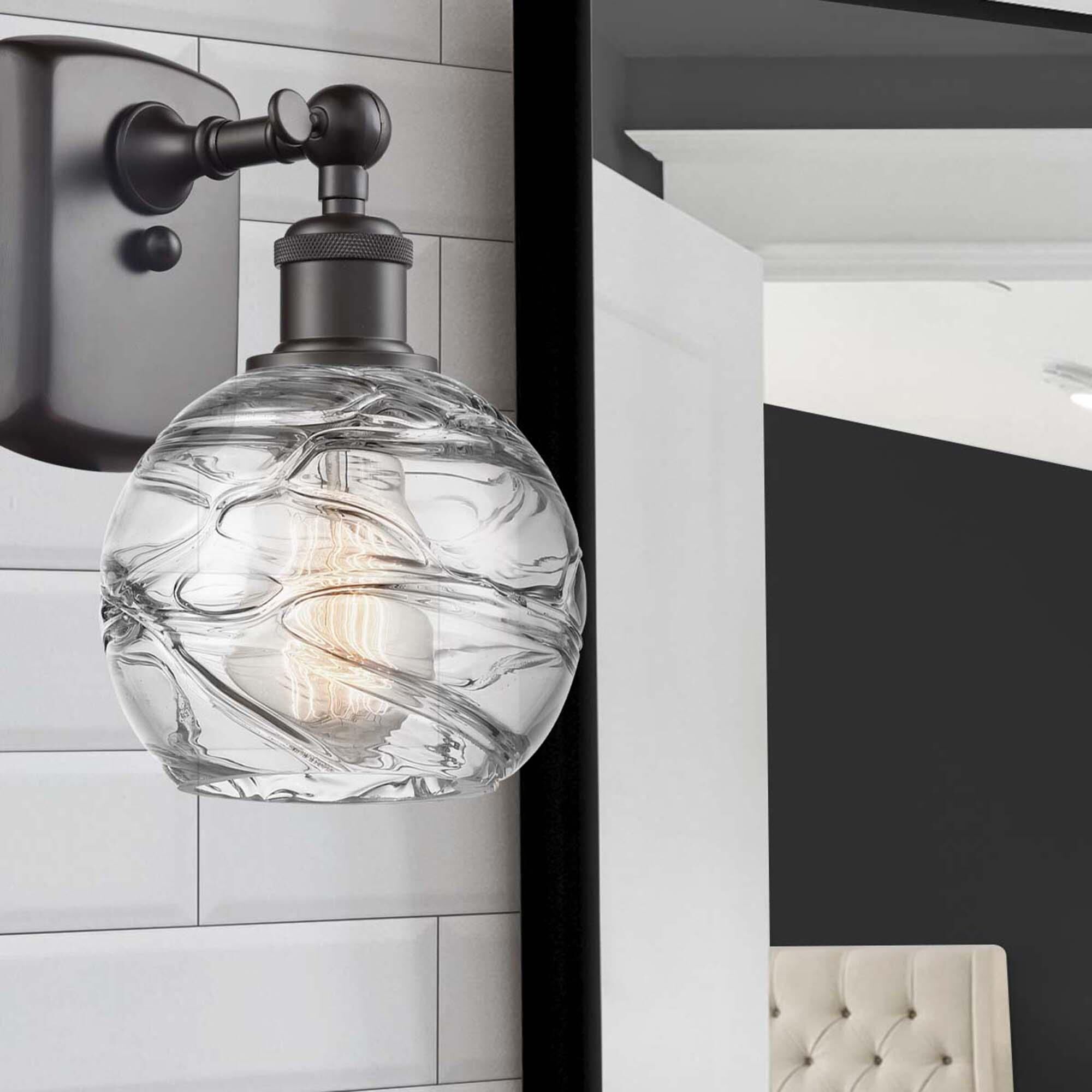 Shown in Oil Rubbed Bronze finish and Sphere glass and Glass shade