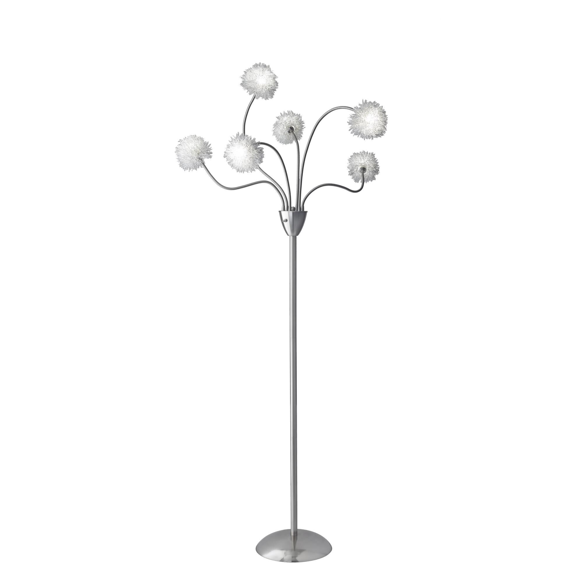 Shown in Brushed Steel finish and Wire Pompom shade