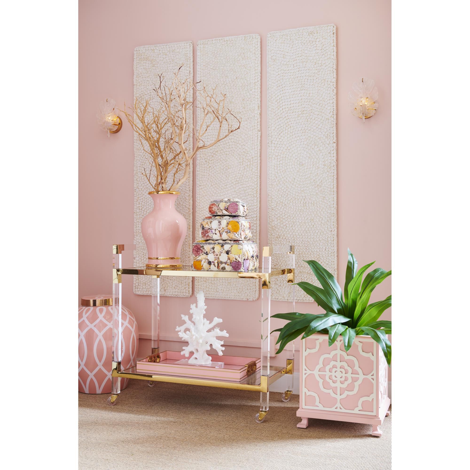 Shown in Coral Glaze/Metallic Gold finish