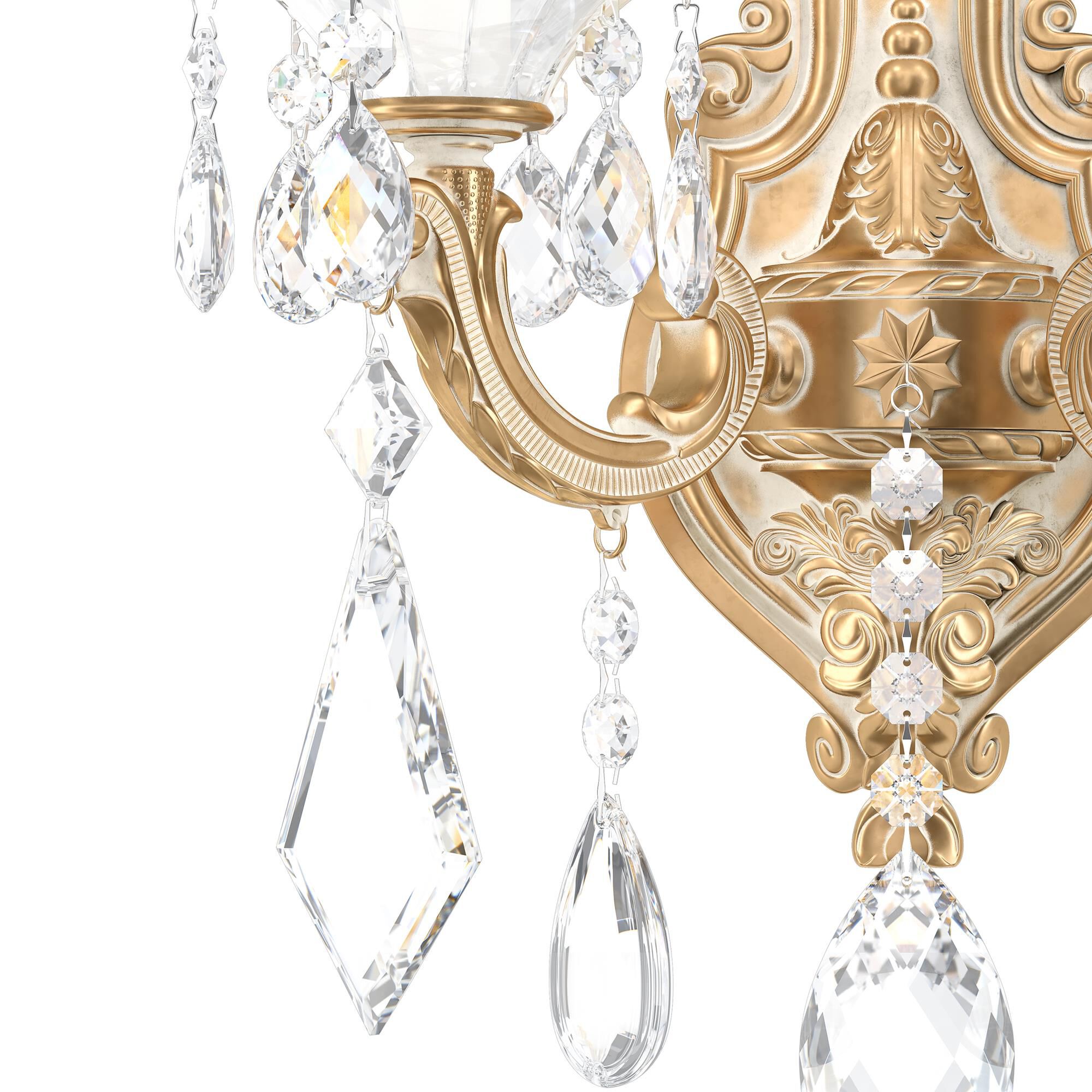 Shown in Parchment Gold finish and Clear Heritage crystal