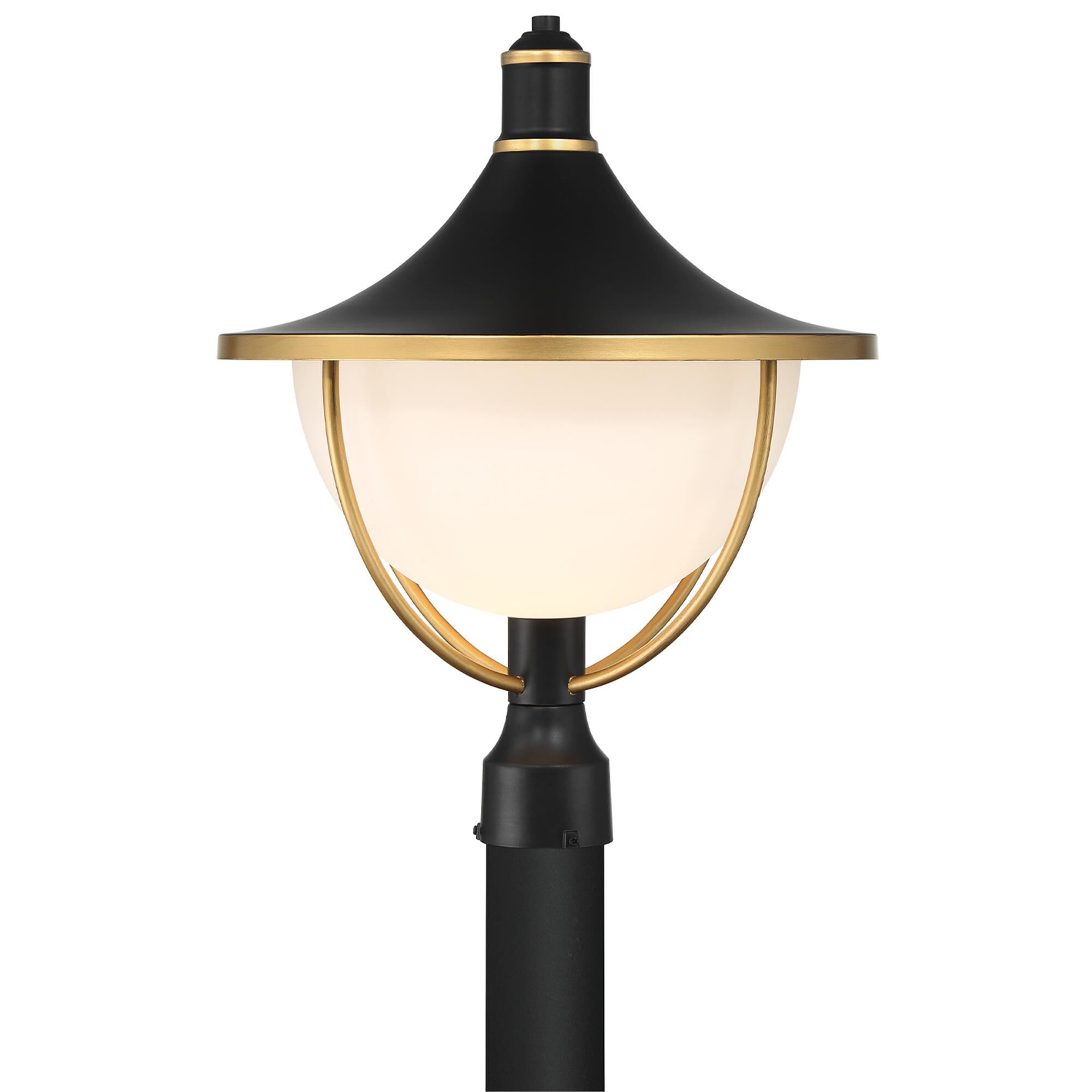 Shown in Matte Black and Textured Gold finish and White glass