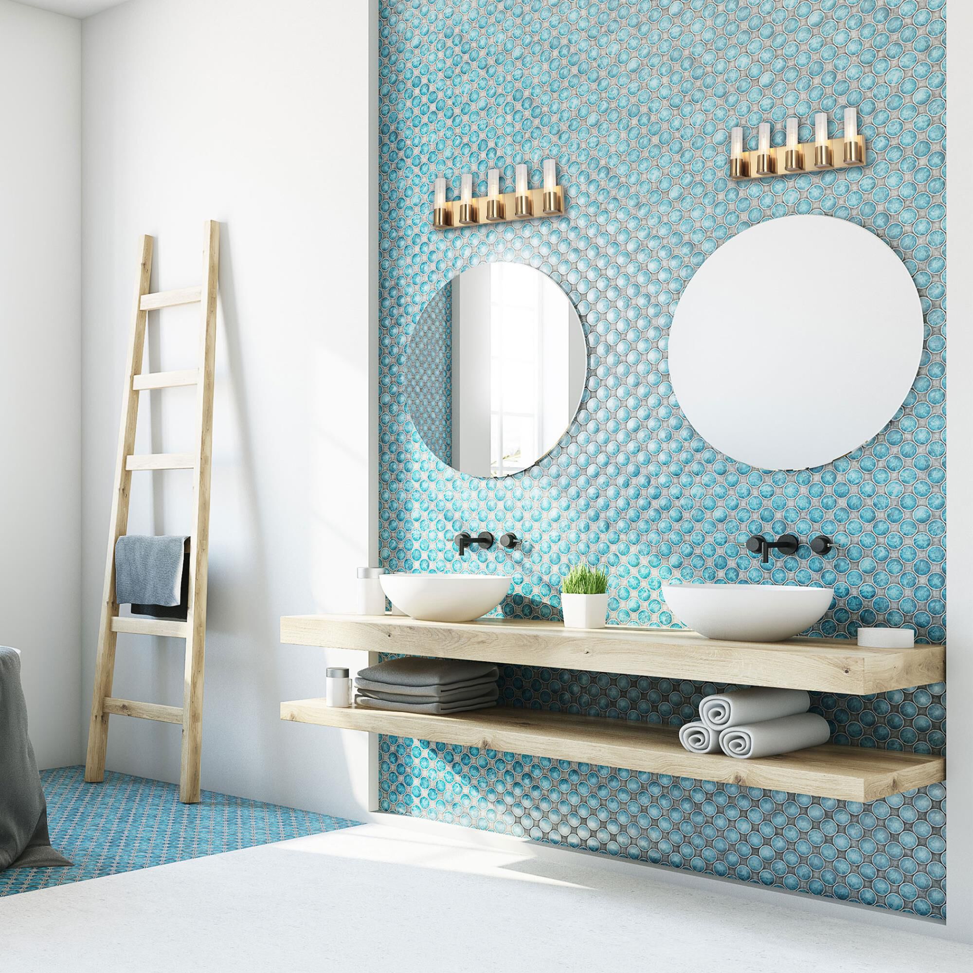 Shown in Aged Brass and Clear finish and Clear Cylinder glass