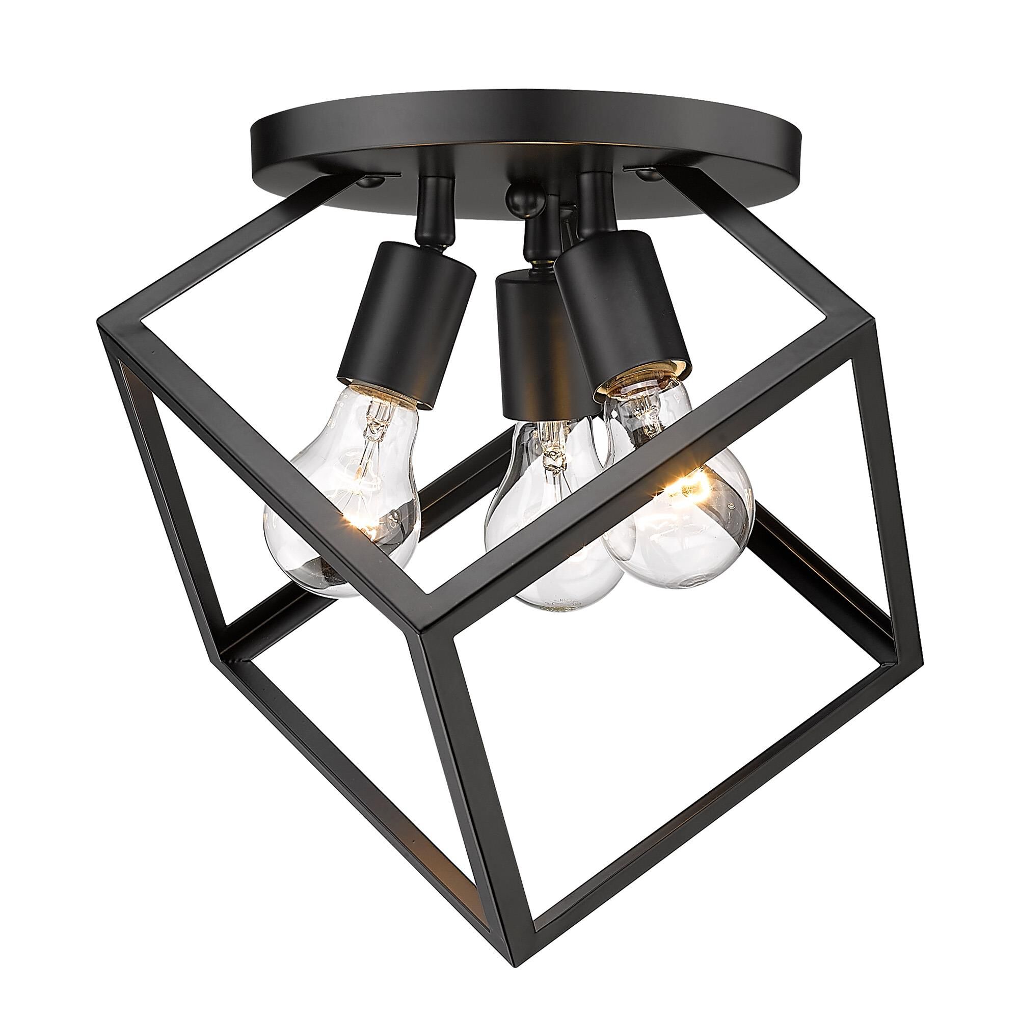 Cassio 13 Inch 3 Light Semi Flush Mount by Golden Lighting