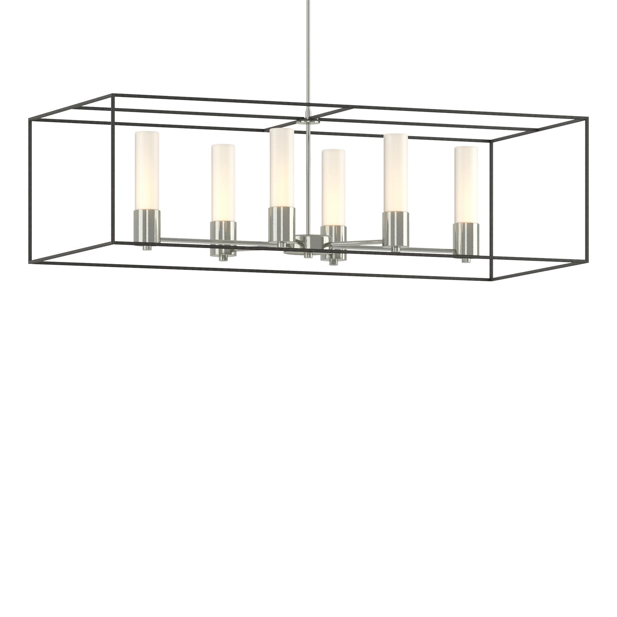 Shown in Sterling finish and Opal glass and Natural Iron accent