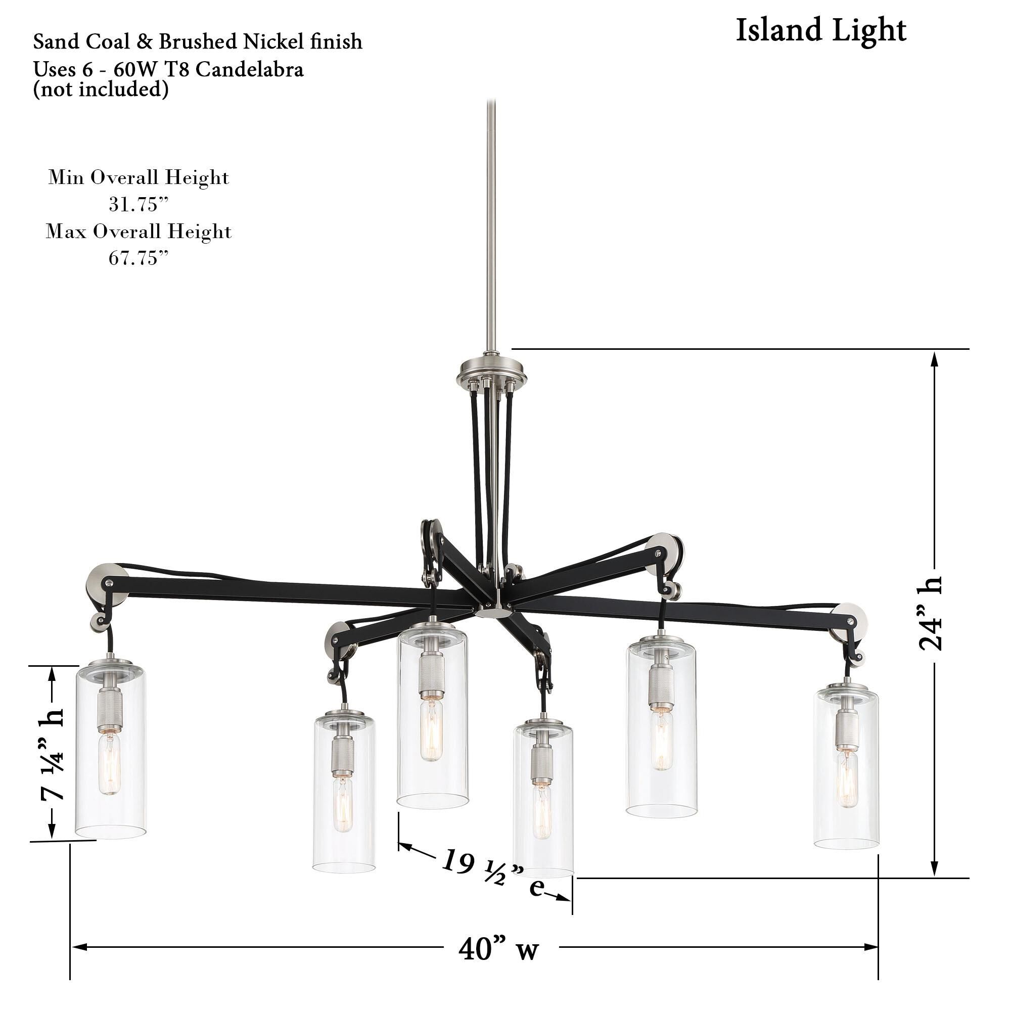 Pullman Junction 40 Inch 6 Light Linear Suspension Light by Minka Lavery