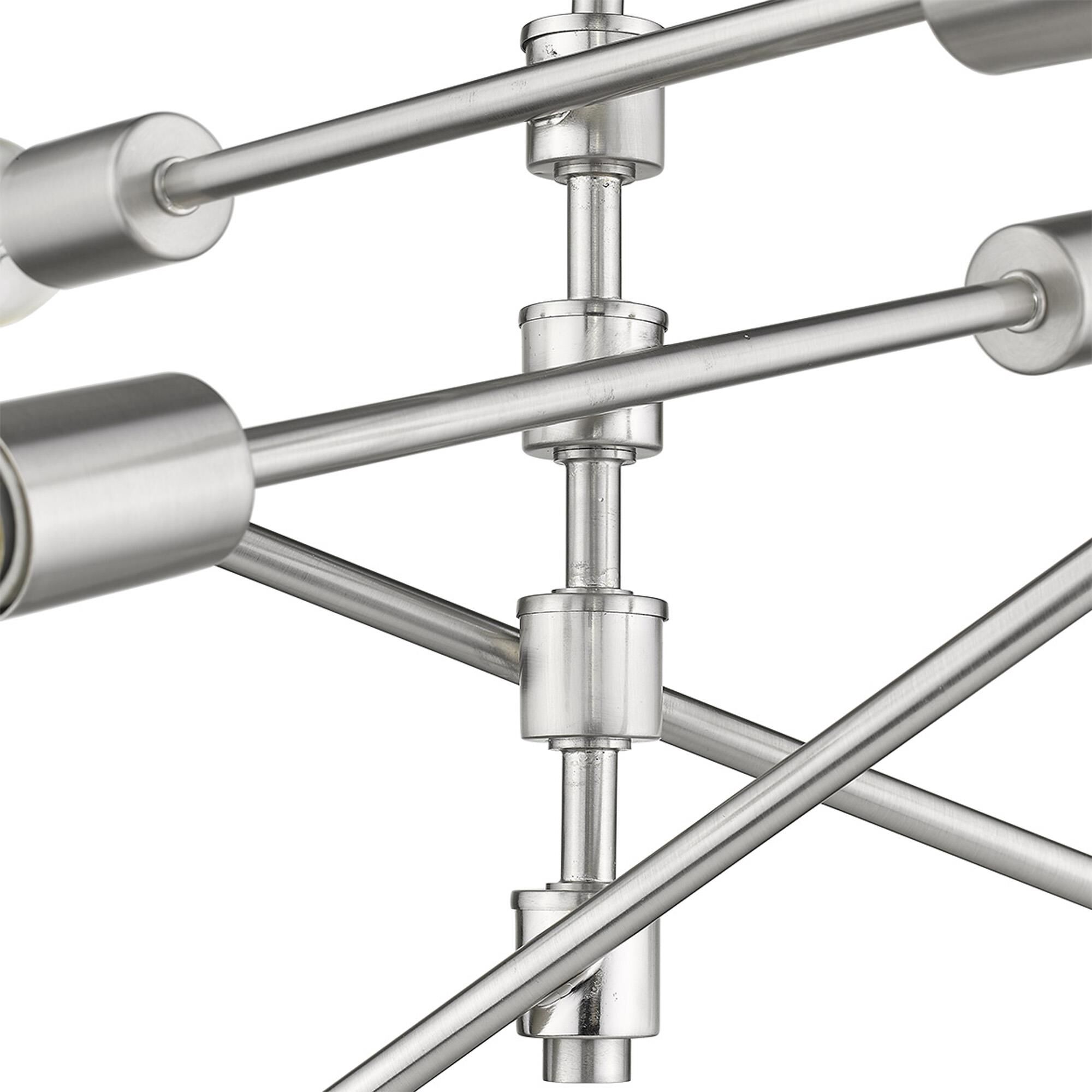 Shown in Satin Nickel finish and -- glass and -- shade