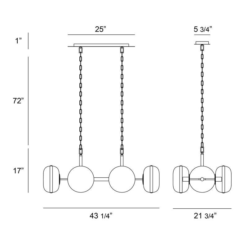 Nottingham 44 Inch Linear Chandelier by Eurofase Lighting