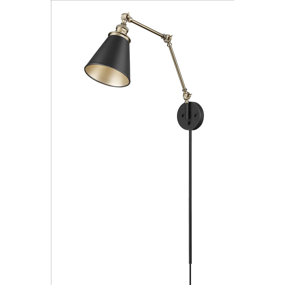 Shown in Matte Black and Vintage Brass finish