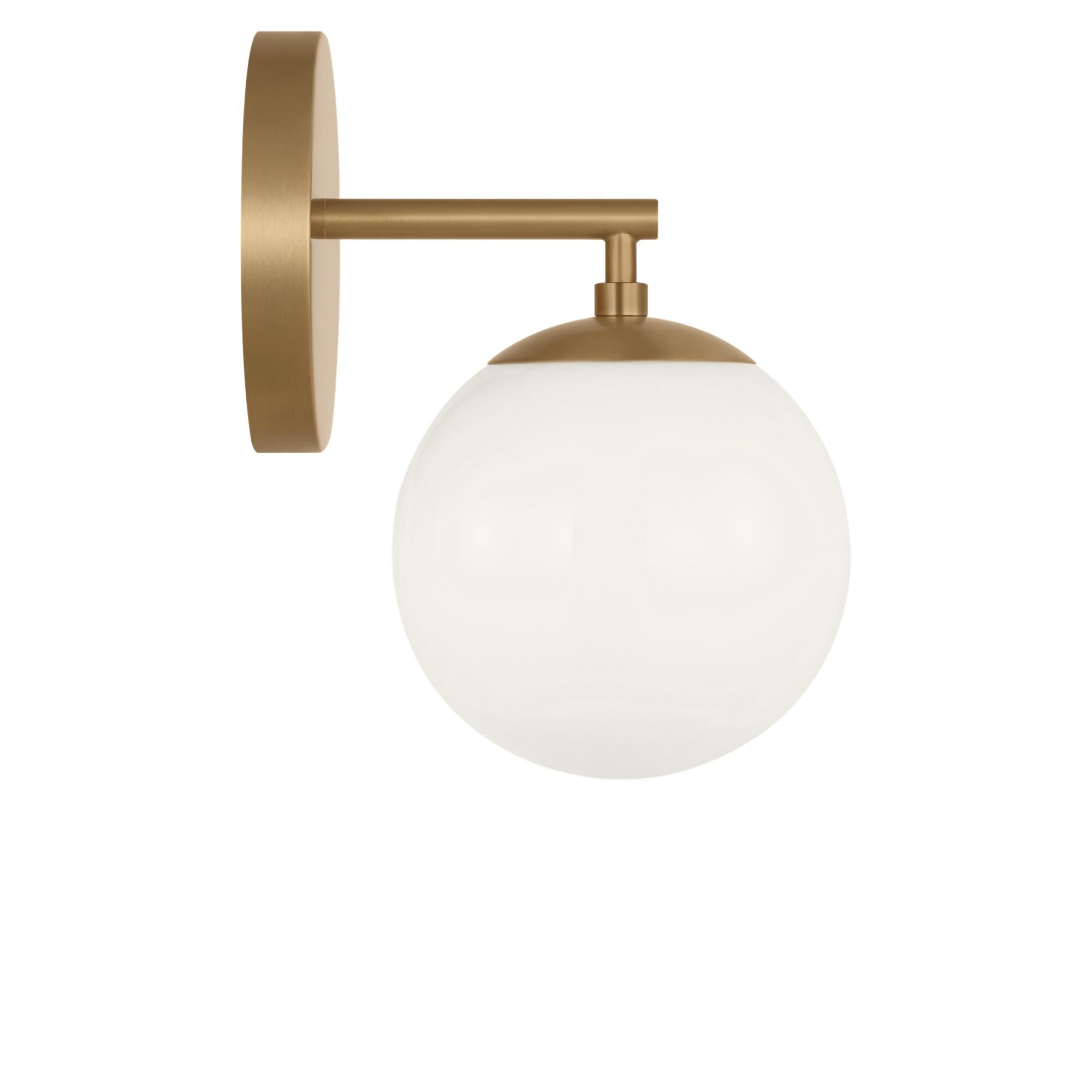 Shown in Satin Brass finish and Clear White glass