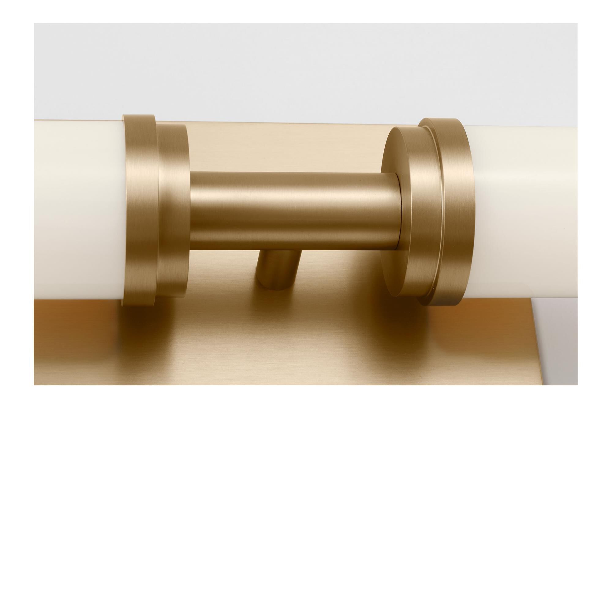 Shown in Satin Brass finish and White Acrylic shade