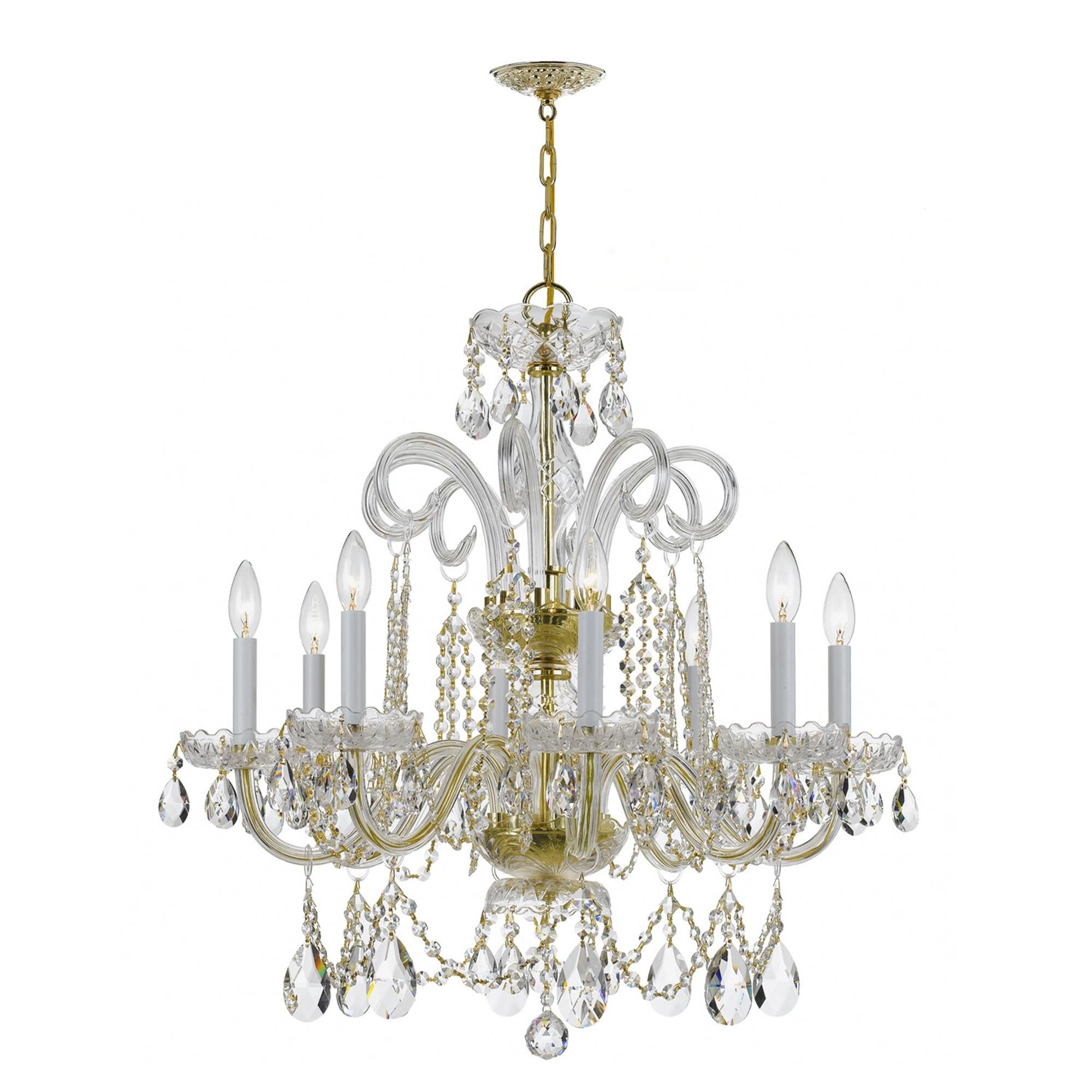 Shown in Polished Brass finish and Clear Hand Cut crystal