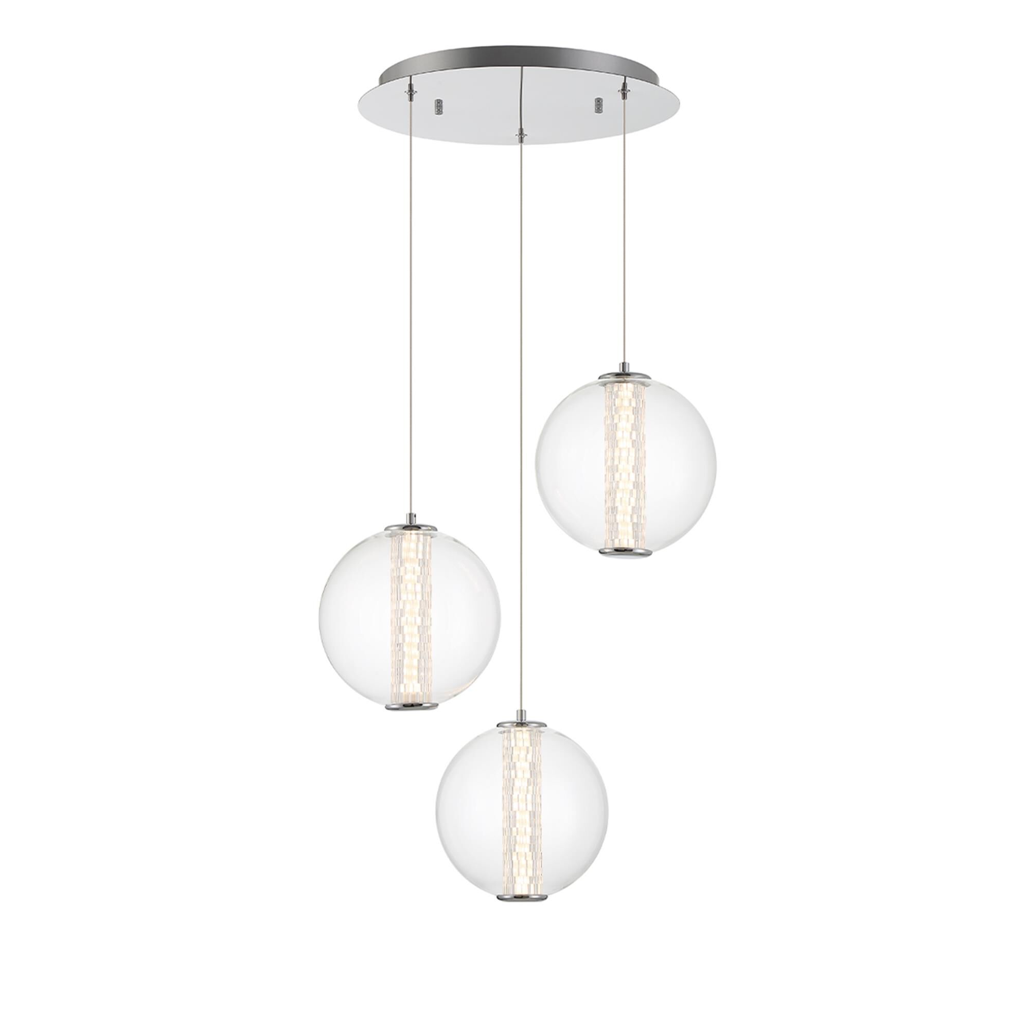 Shown in Chrome finish and Clear glass