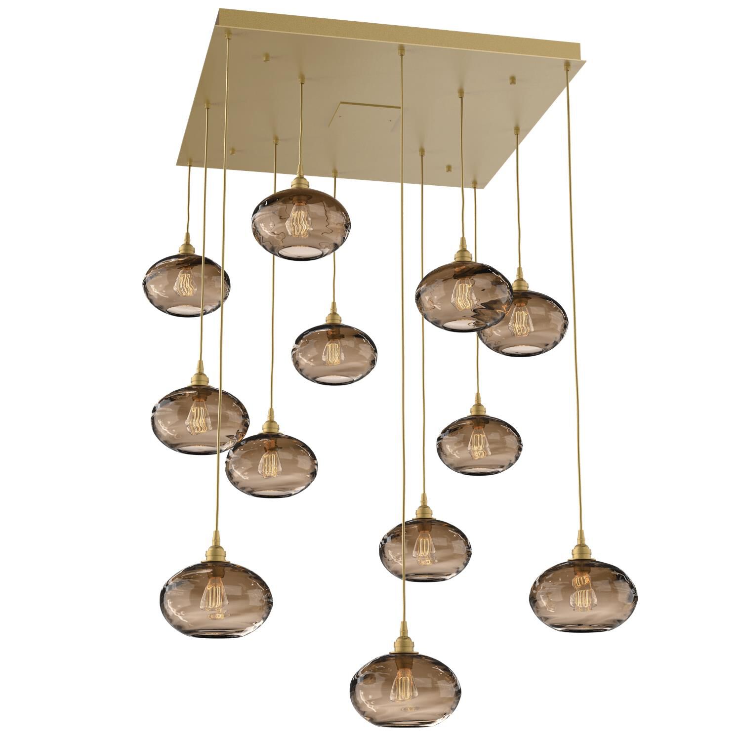 Shown in Gilded Brass finish and Optic Bronze glass