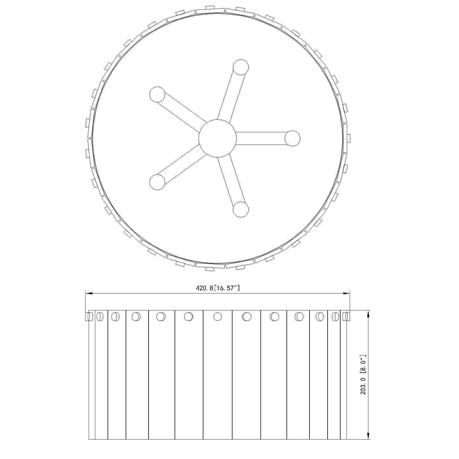 Glacier 16 Inch 5 Light Flush Mount by Z-Lite