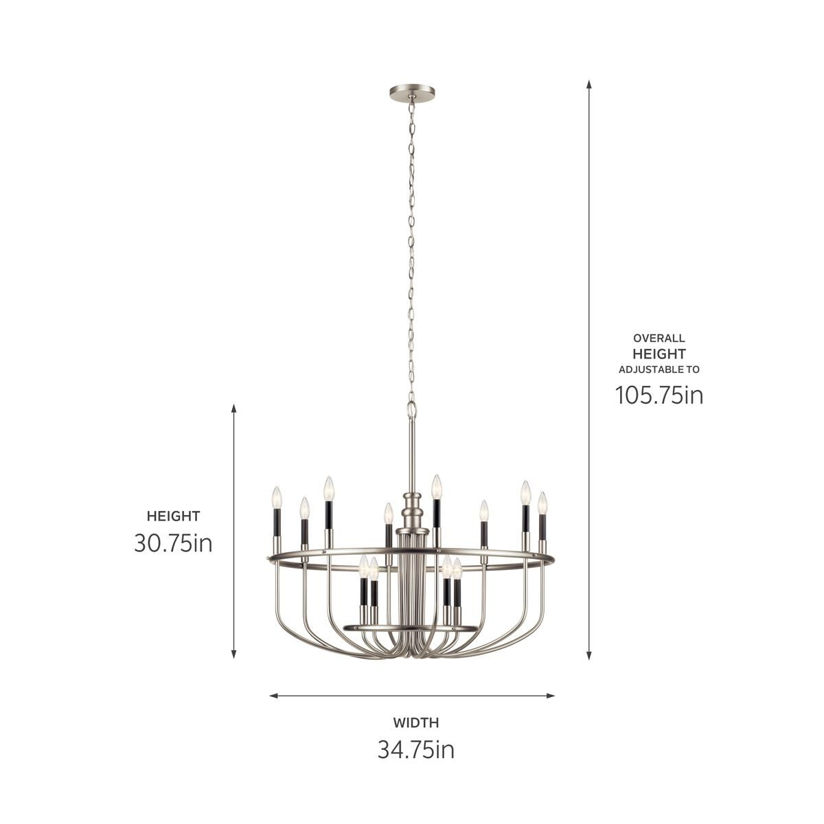 Capitol Hill 34 Inch 12 Light Chandelier by Kichler Lighting