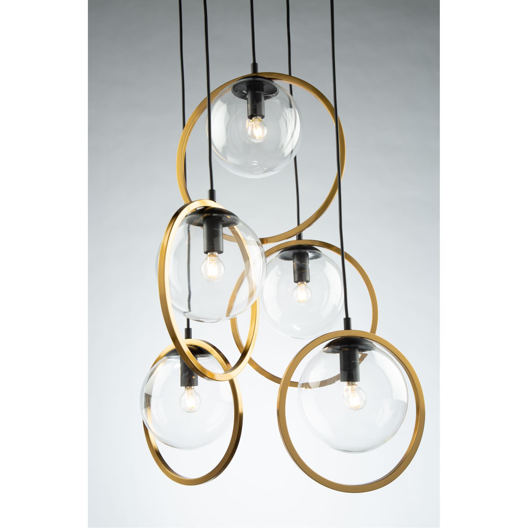 Shown in Black & Vintage Brass finish and Glass shade