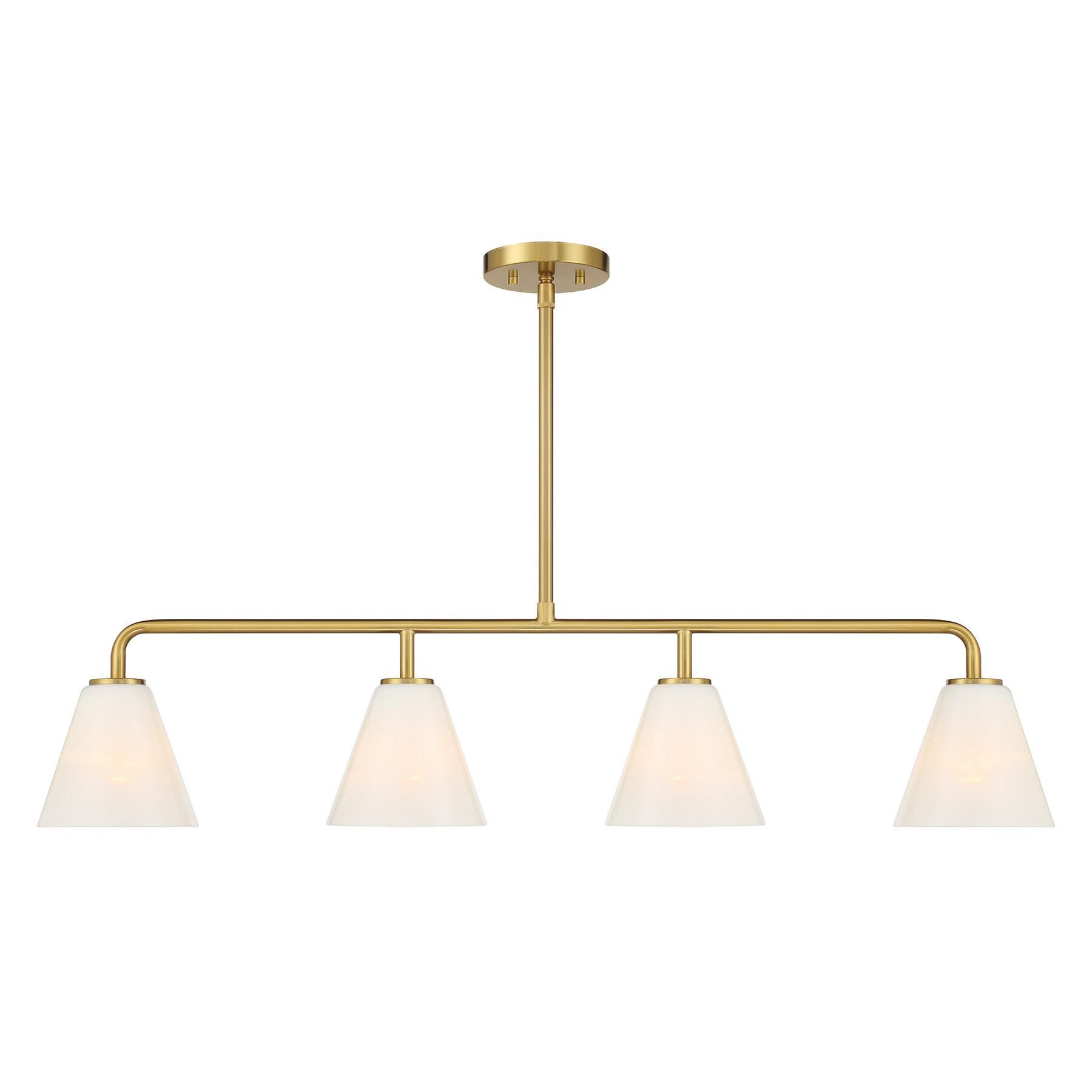 Shown in Warm Brass finish and Strie shade