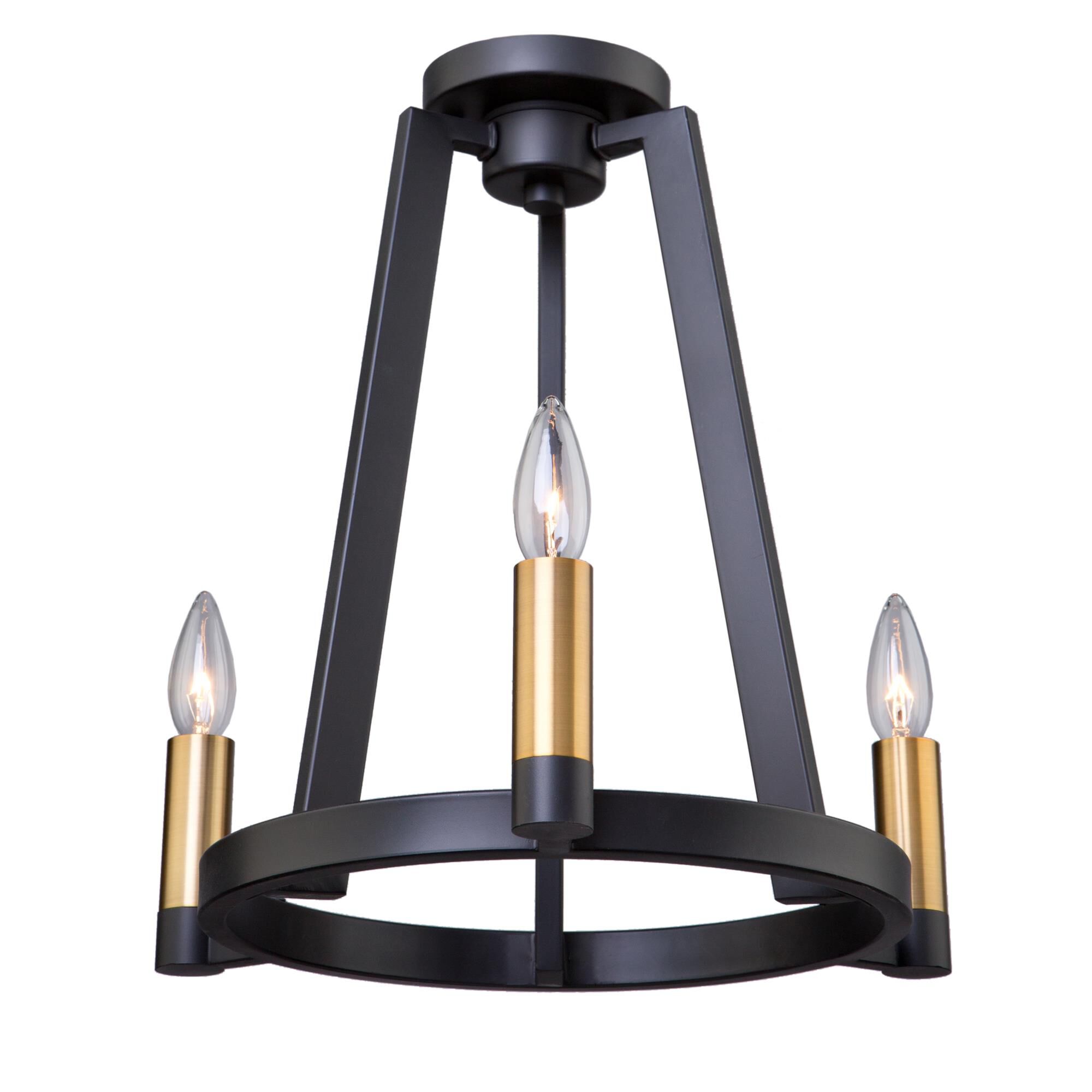 Shown in Black & Satin Brass finish 