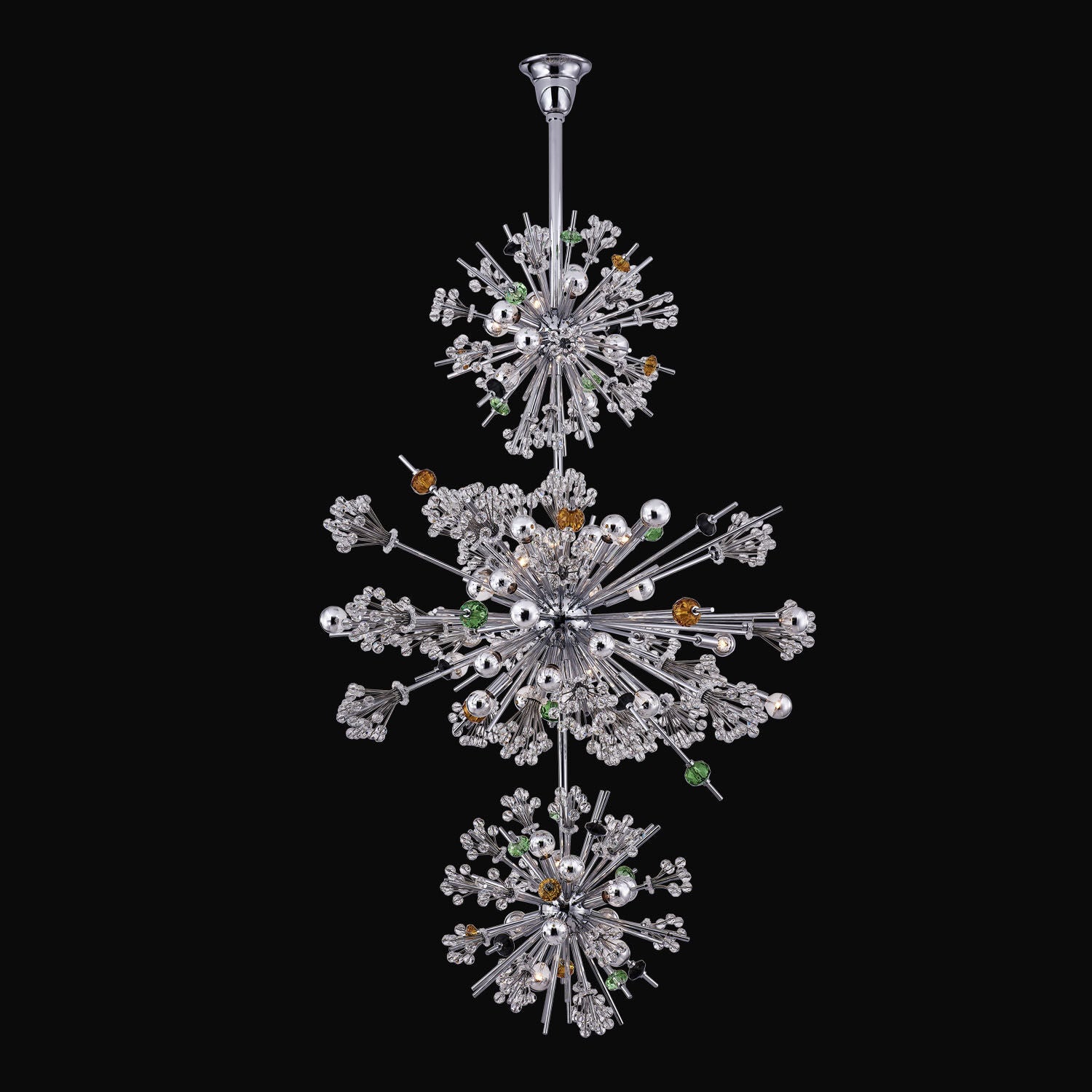 Shown in Polished Chrome finish and Constellation Colorata crystal and 0.0 glass and 0.0 shade