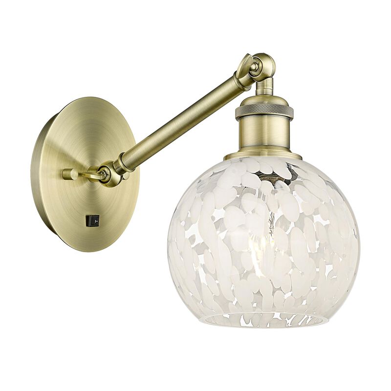 Bruno Marashlian White Mouchette 6 Inch Wall Swing Lamp by Innovations Lighting