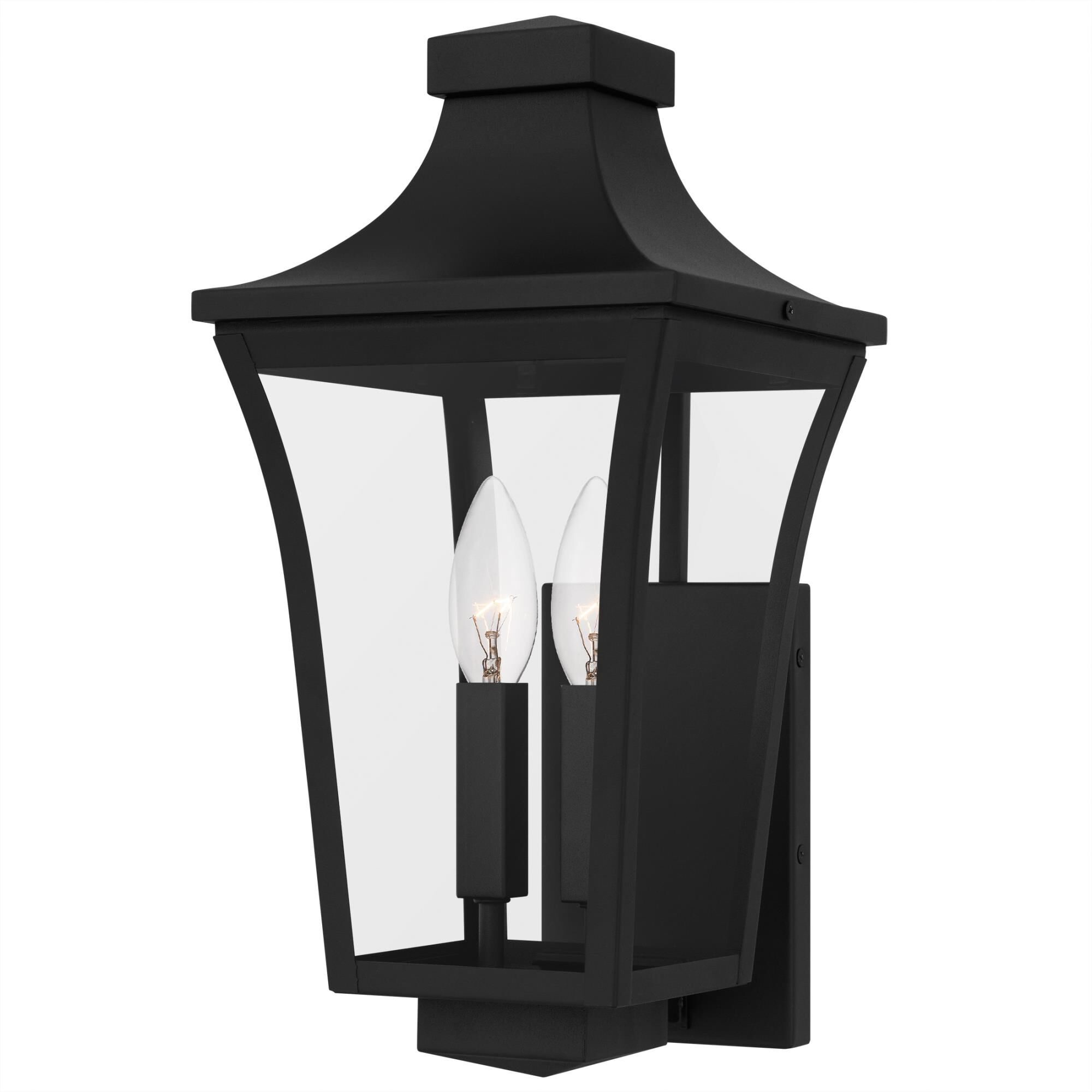 Shown in Earth Black finish and Clear Glass shade