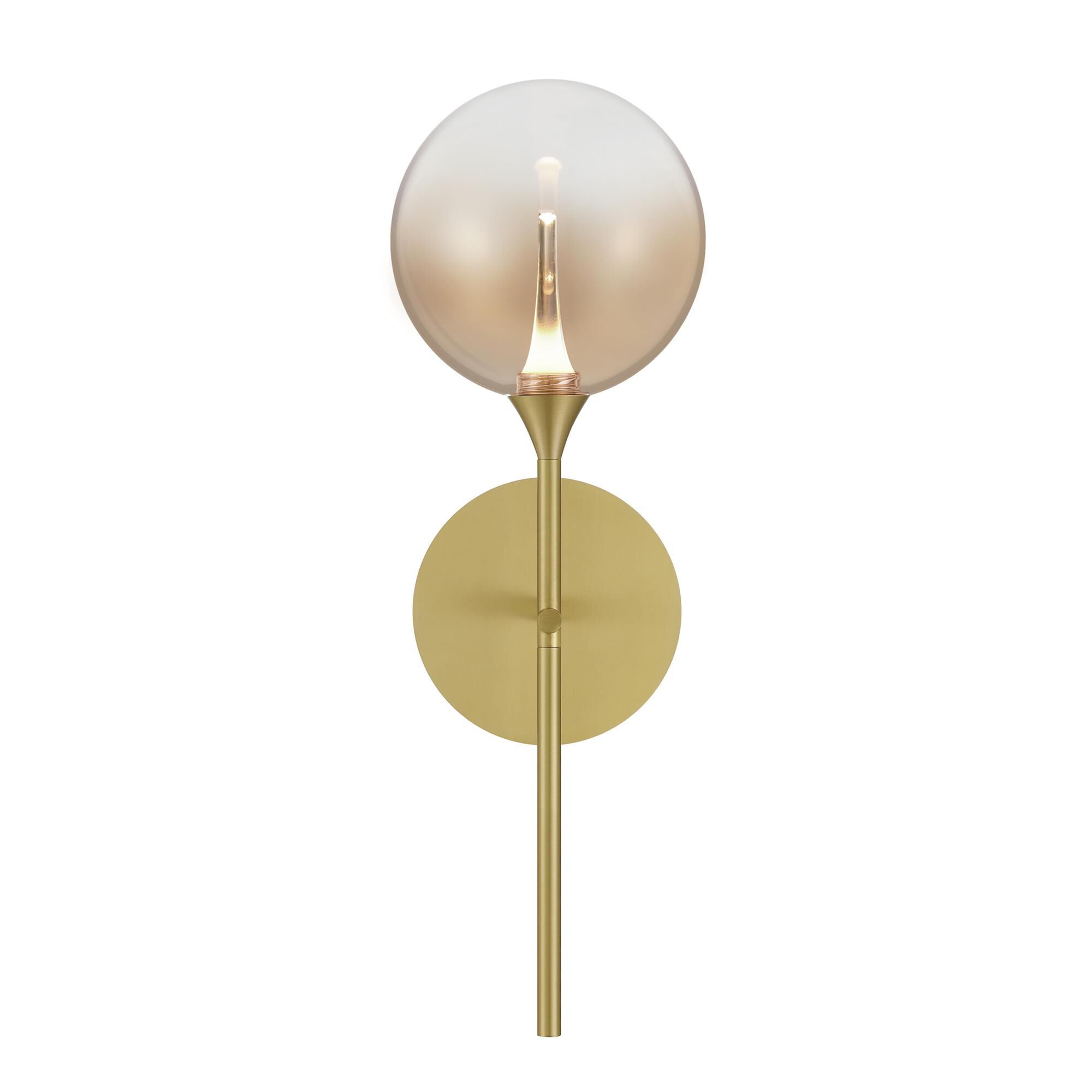 Shown in Gold finish and Amber glass