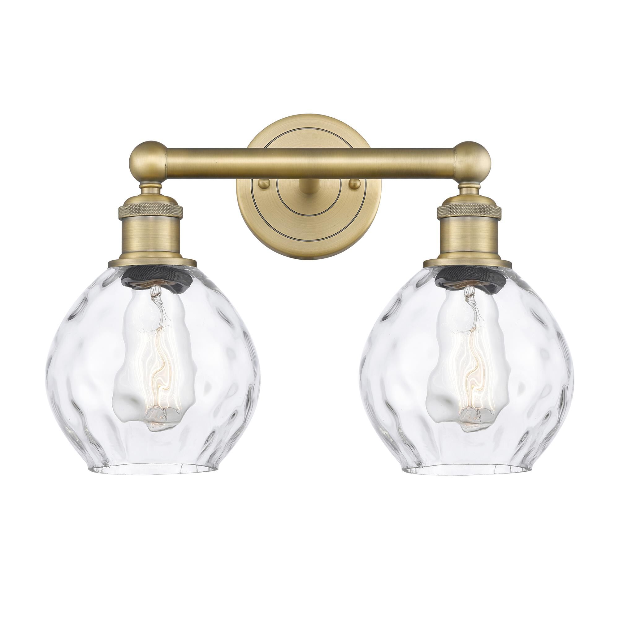 Shown in Brushed Brass finish and Clear glass