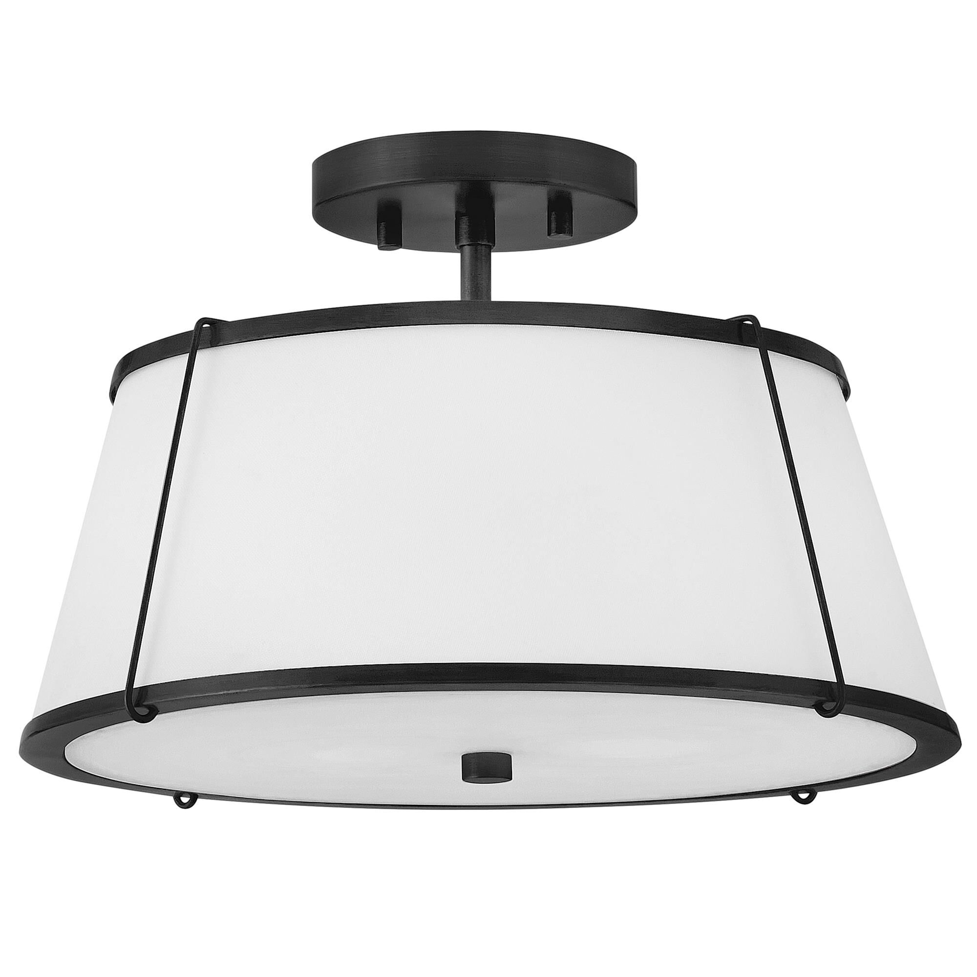 Shown in Black finish and Off-White Linen shade