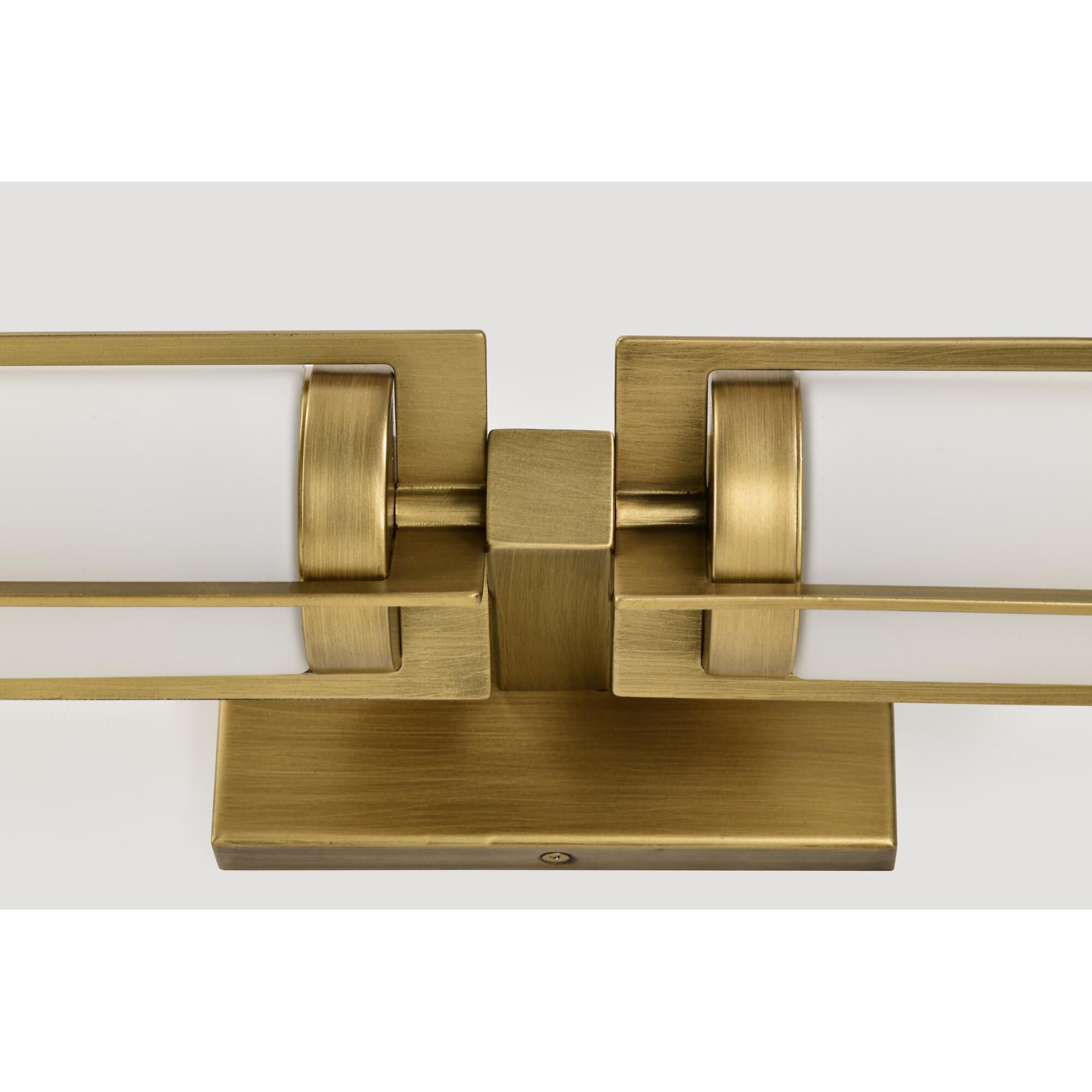 Shown in Natural Brass finish and White glass