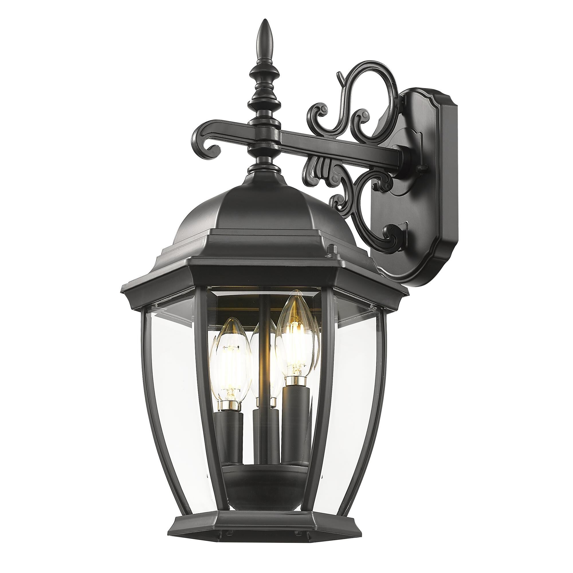 Shown in Matte Black finish and Clear glass and Clear Glass Panes shade