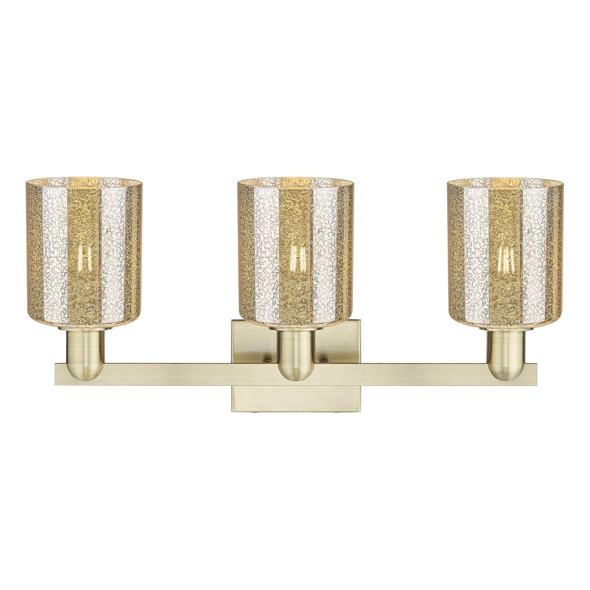 Shown in Antique Brass finish and Mercury glass